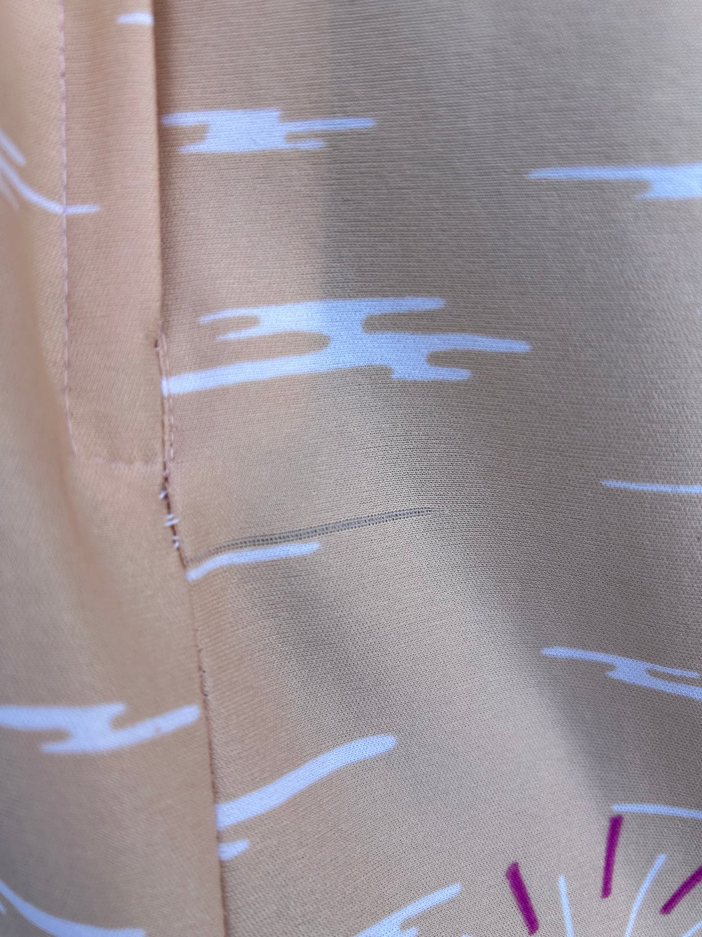 80s beige landscape skirt uk 10