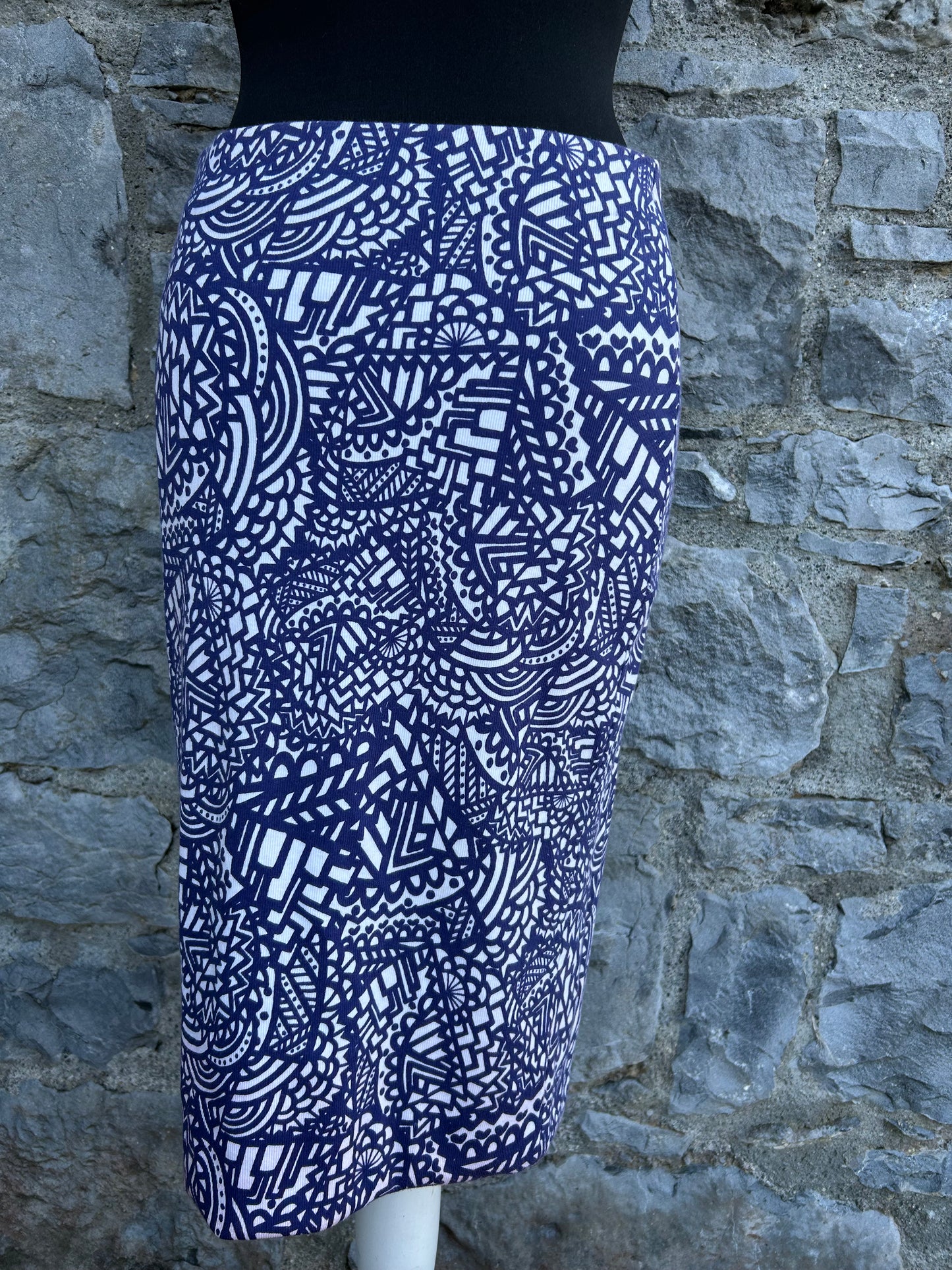 Blue geometrical skirt uk 10-12
