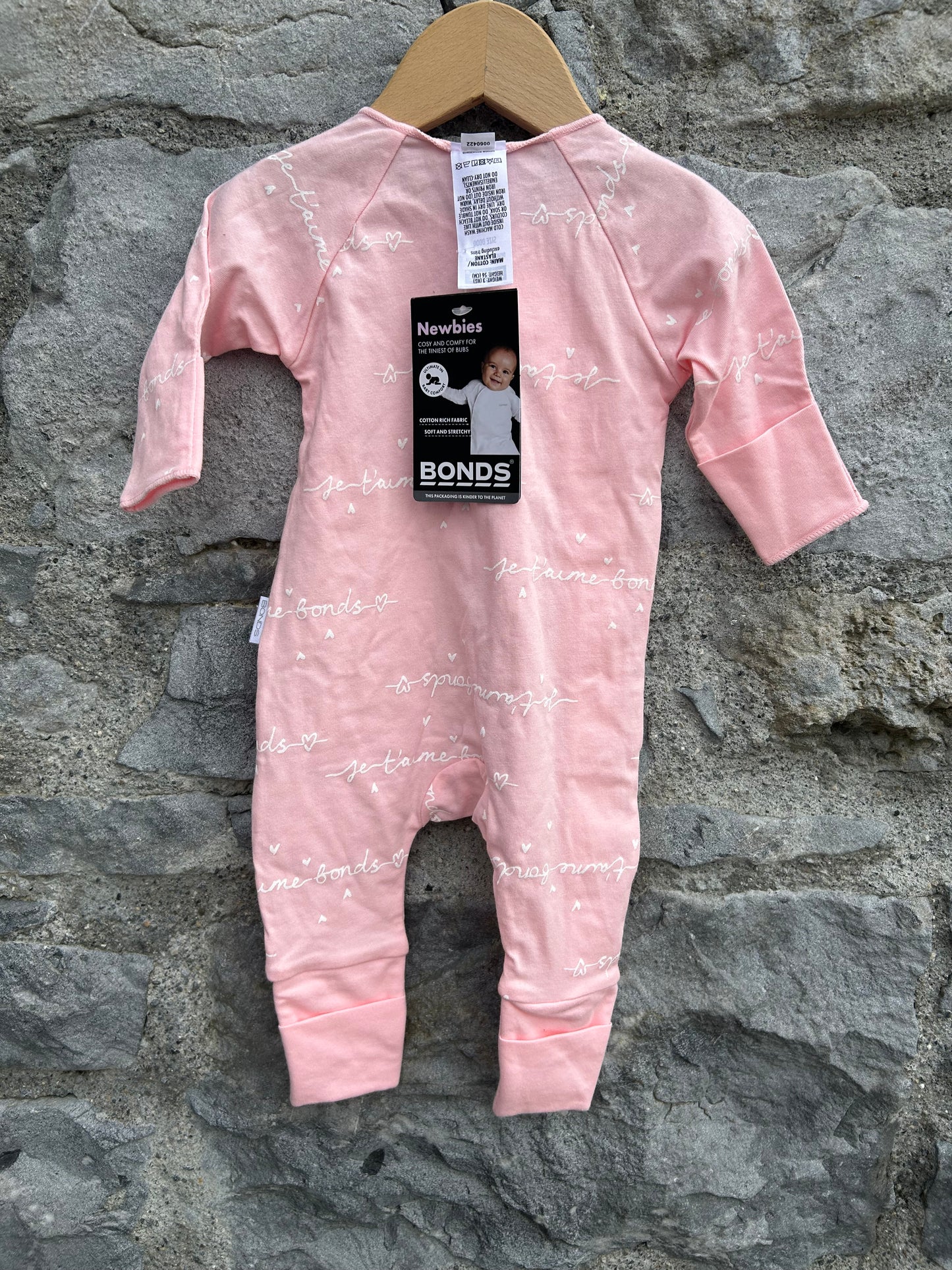 Pink cozy suit 0-1m (50-56cm)