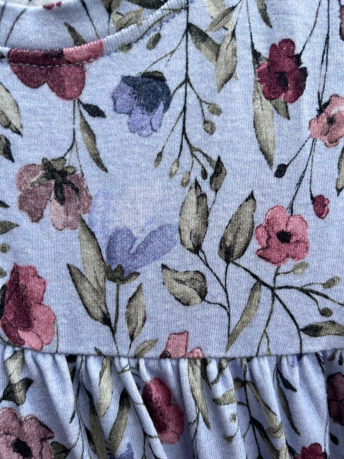 Floral blue dress 2-3y (92-98cm)