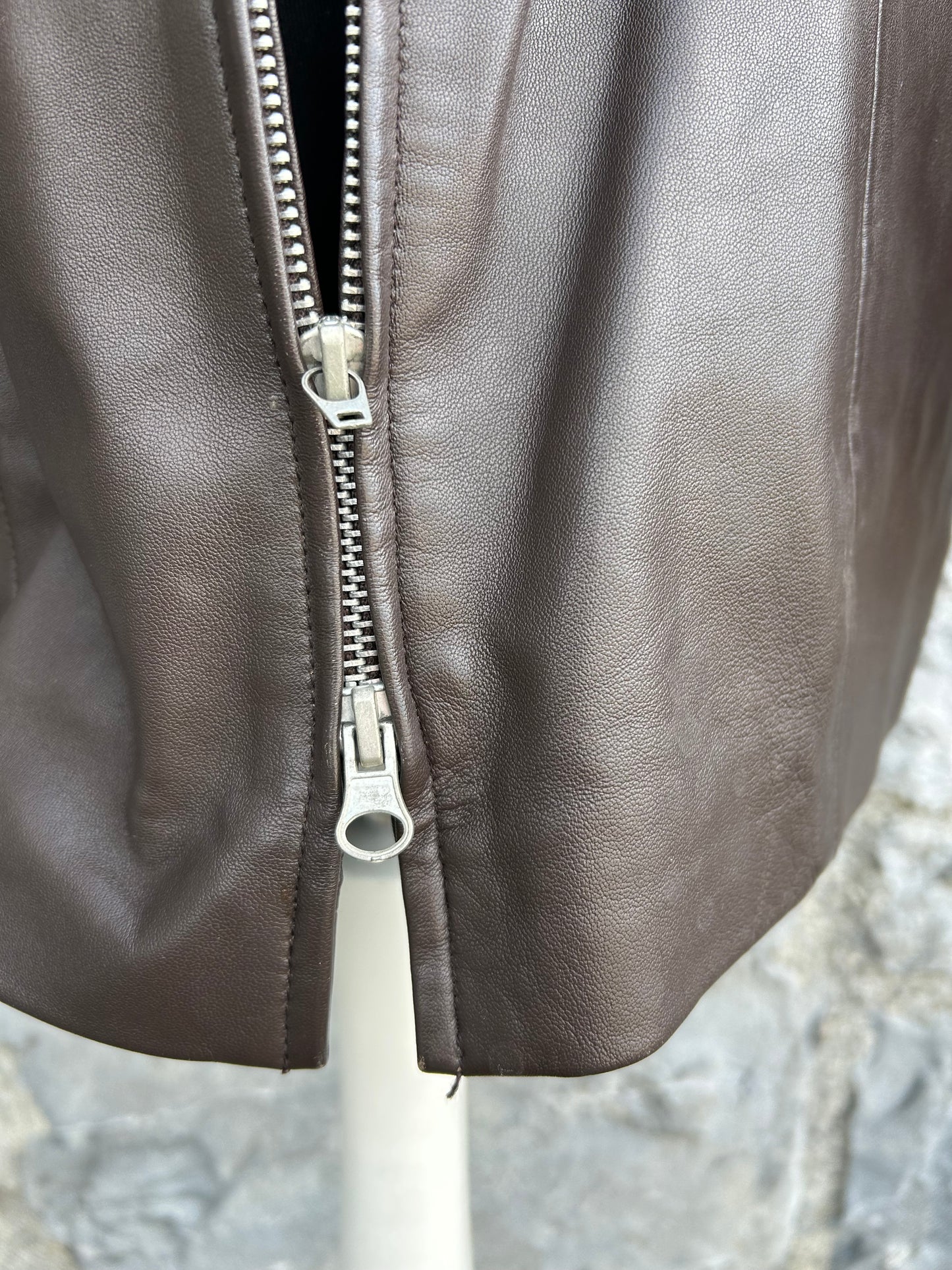 90s brown leather jacket uk 12