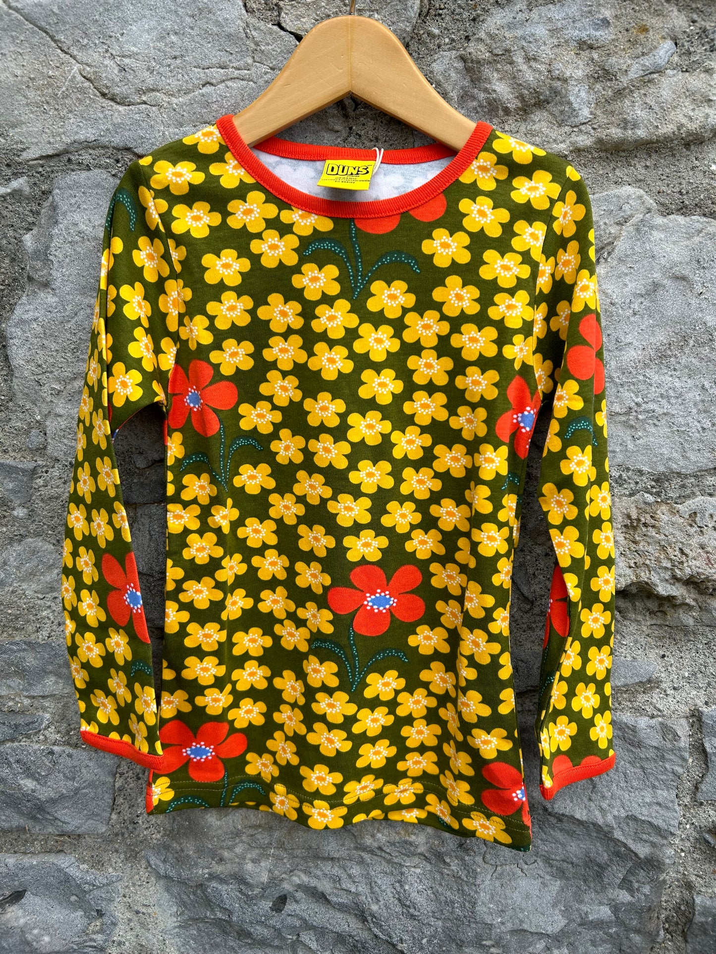 Floral olive top 5y (110cm)