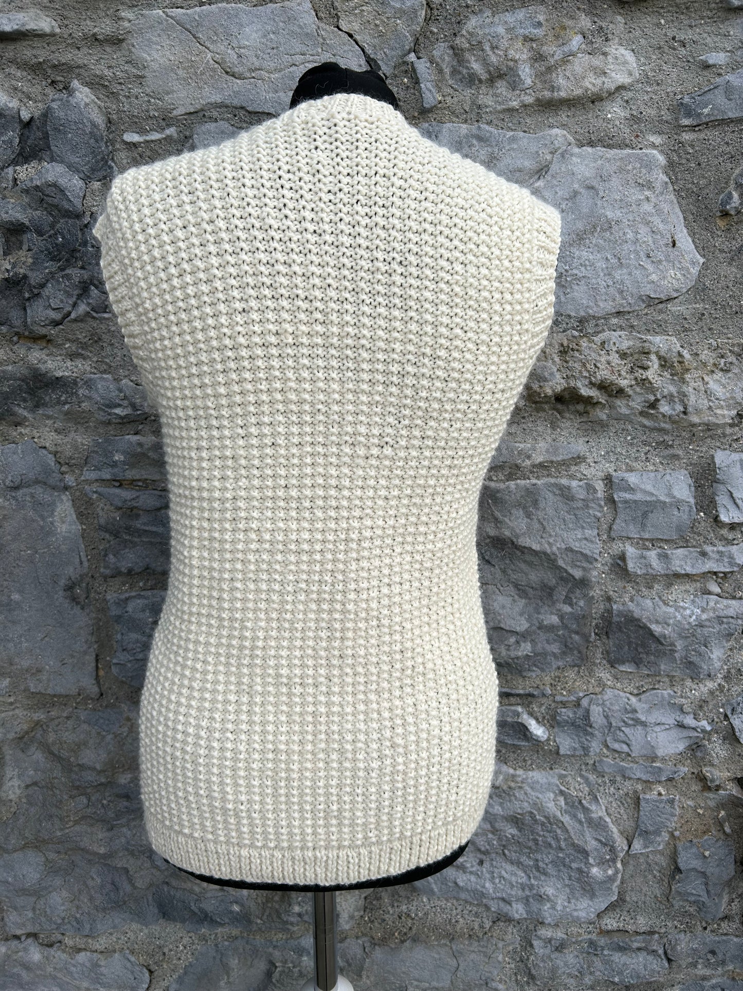 Cream Aran style gilet uk 8