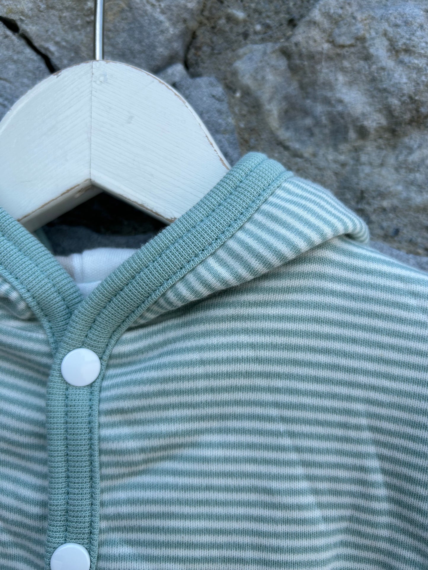 Green stripy hoodie 0-6m (56-68cm)