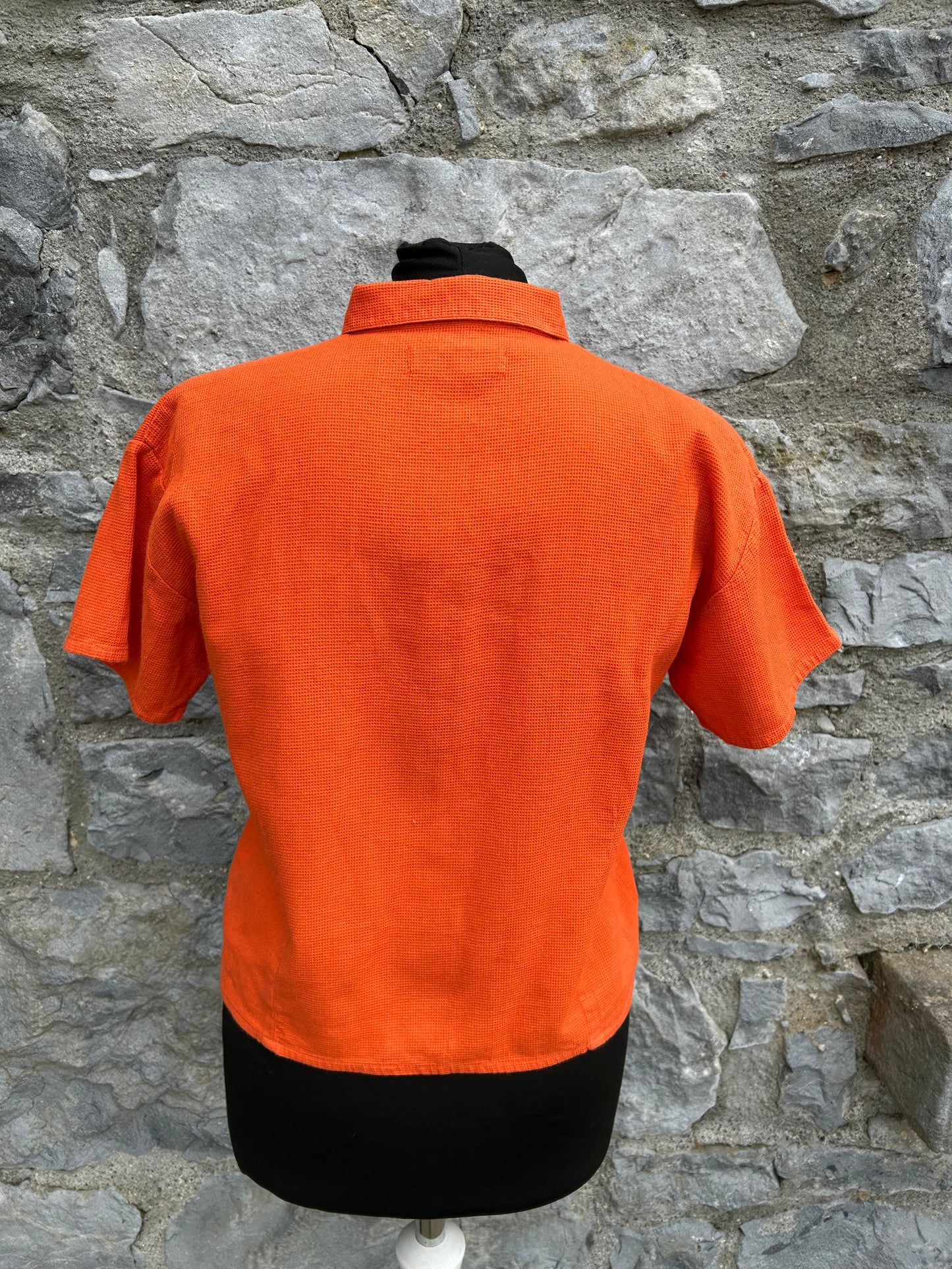 90s orange cropped shirt uk 8