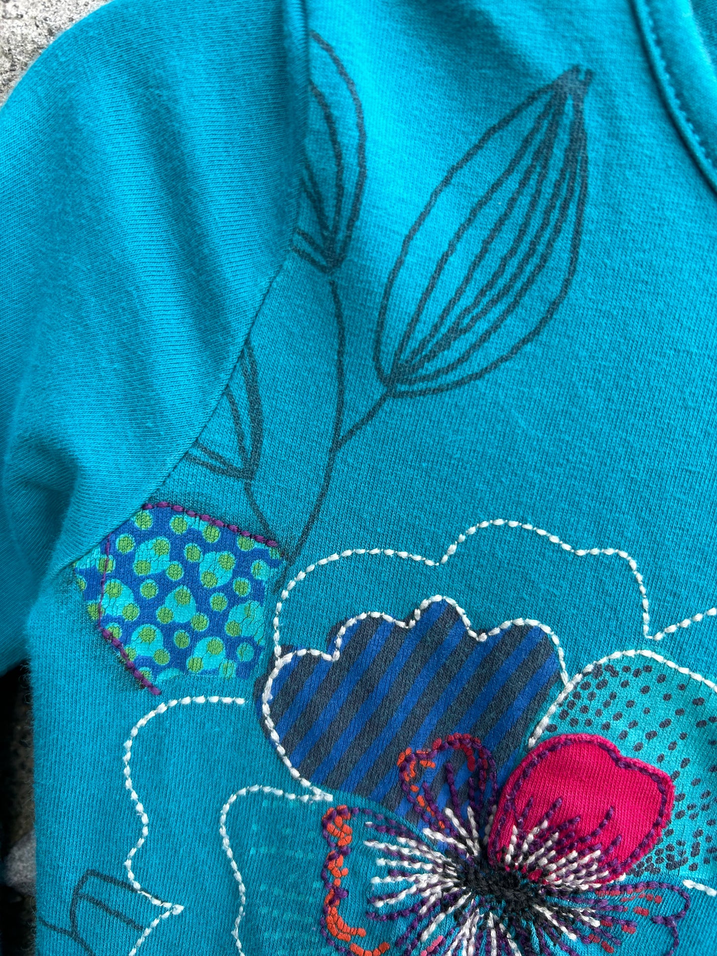 Teal floral dress 2-3y (92-98cm)