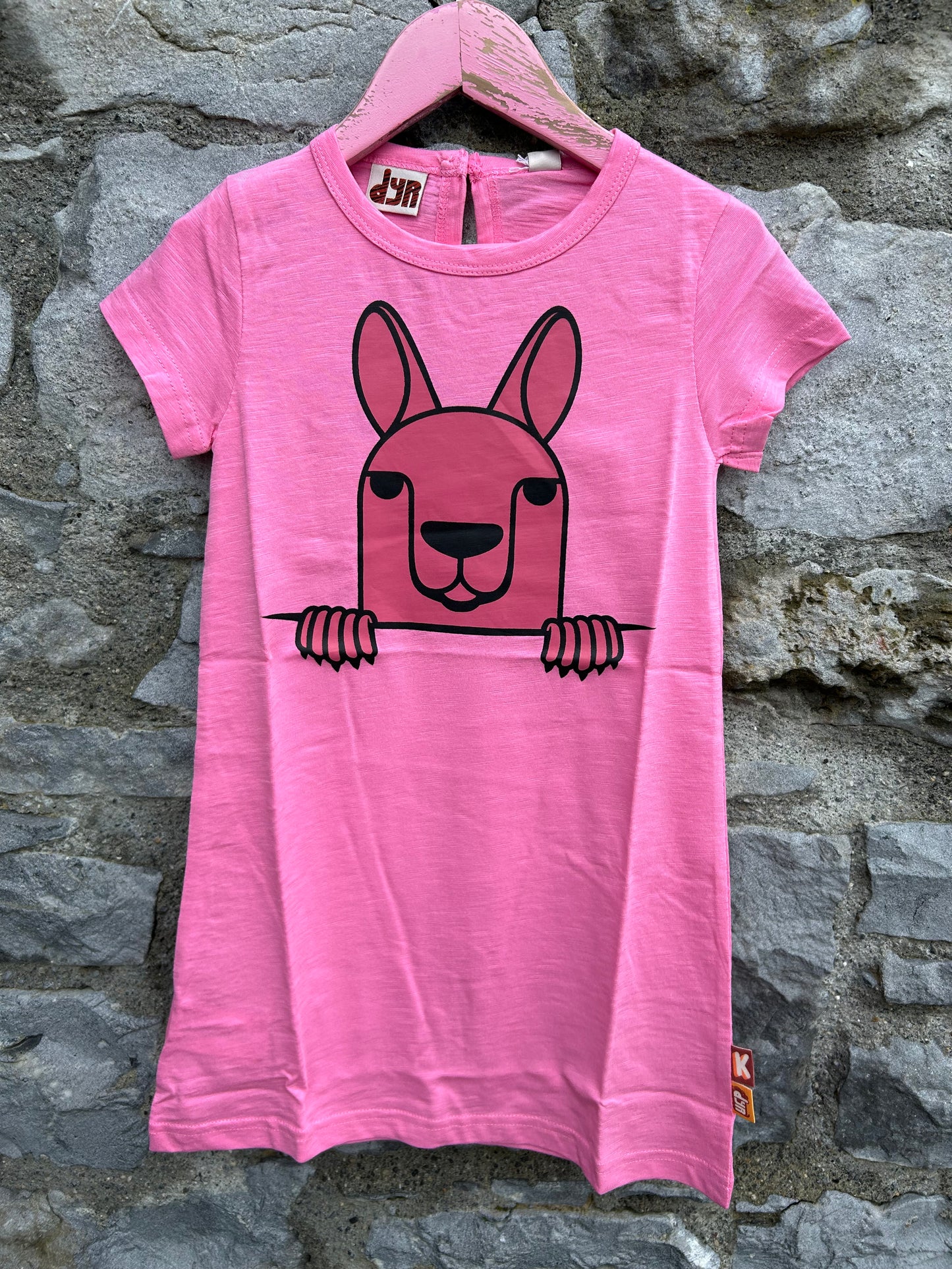 Pink Kangaroo dress 3-4y (98-104cm)