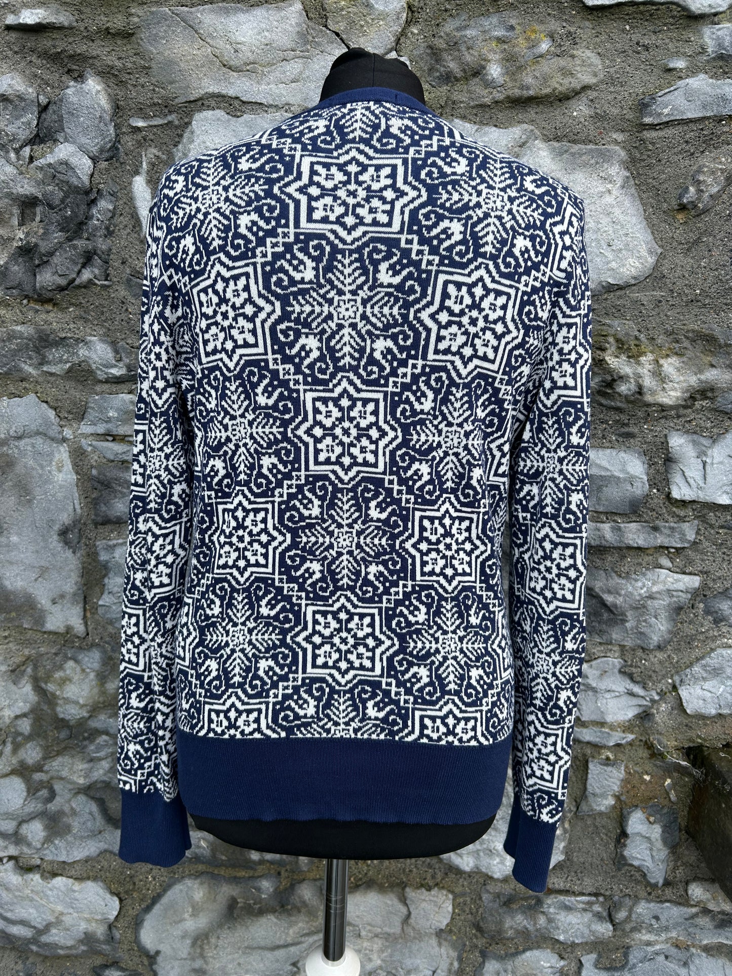 Navy snowflake patterned cardigan uk 8-10