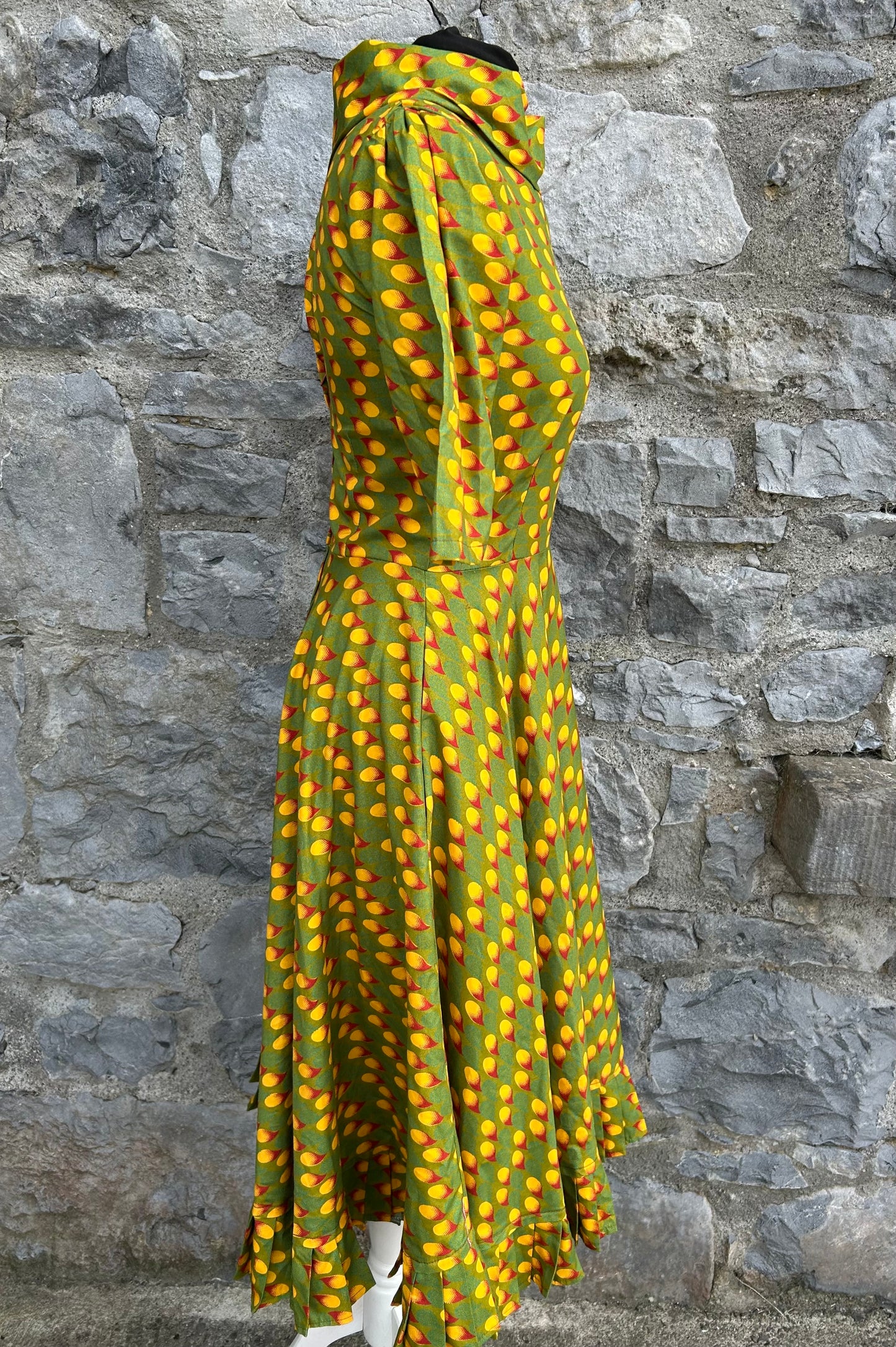 Yellow drops green dress uk 4-6