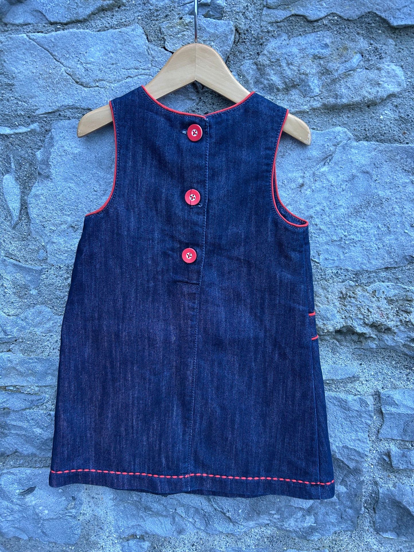 Navy denim pinafore 2-3y (92-98cm)