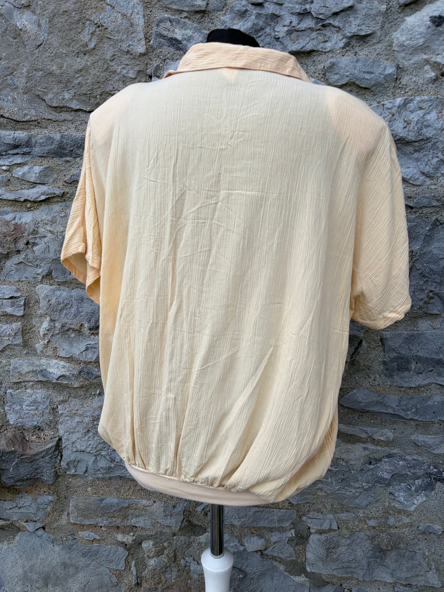 80s wrinkled yellow top uk 12-14