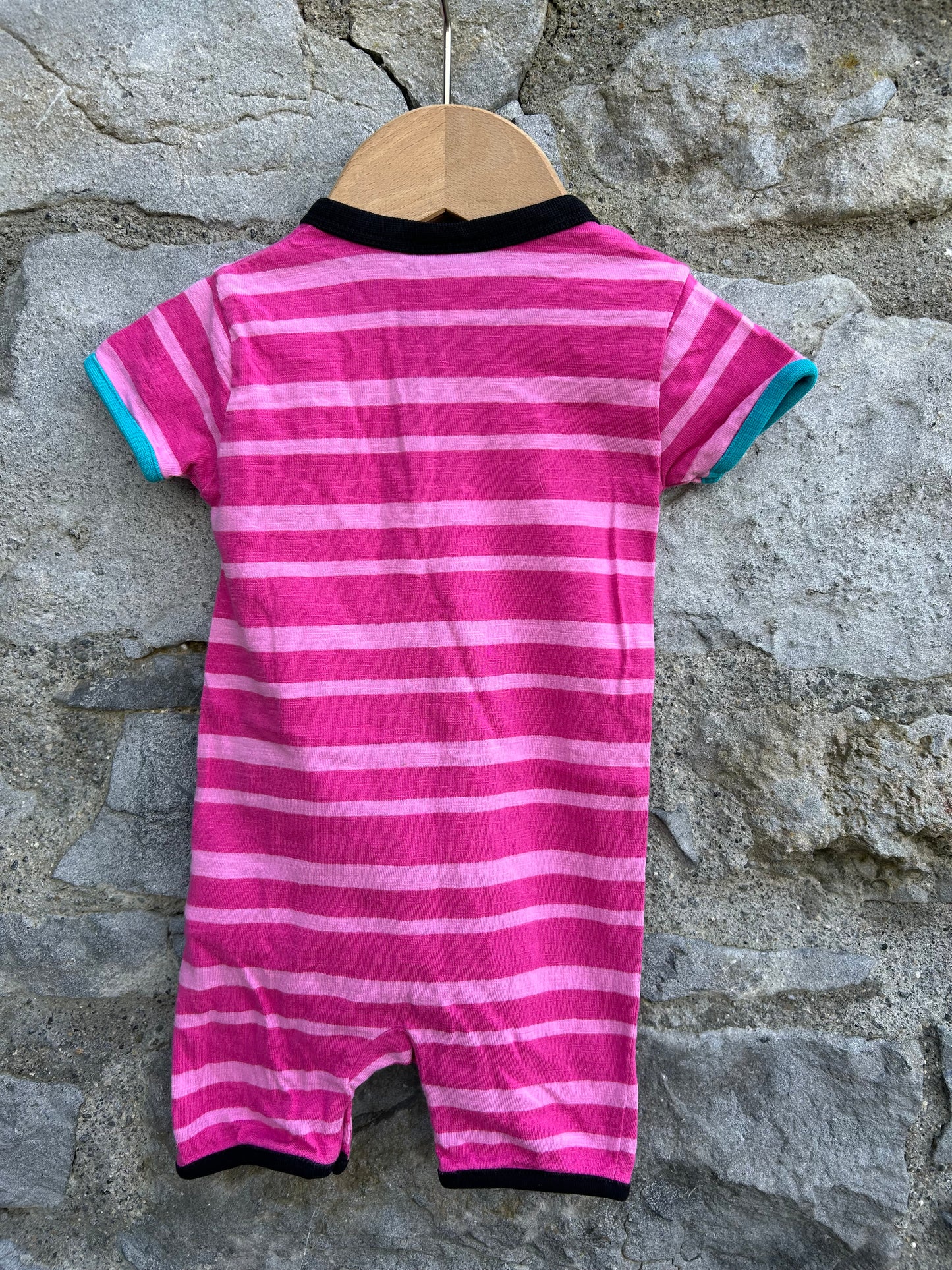 Pink stripy rompers 3m (62cm)