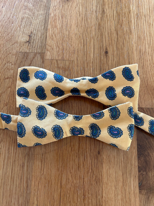 Yellow&blue bow tie