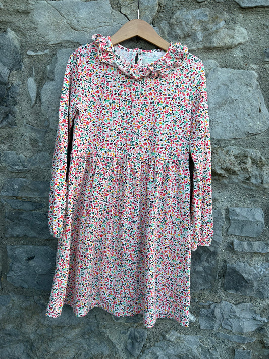 Pink floral dress with ruffle collar  6-7y (116-122cm)