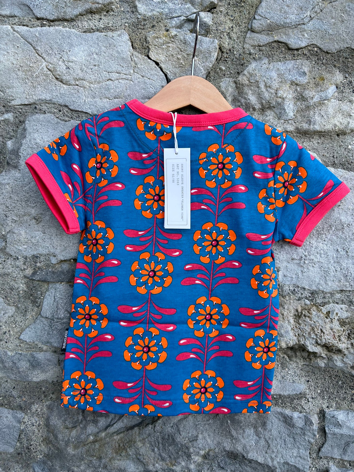 Blue floral t-shirt 2-3y (92-98cm)