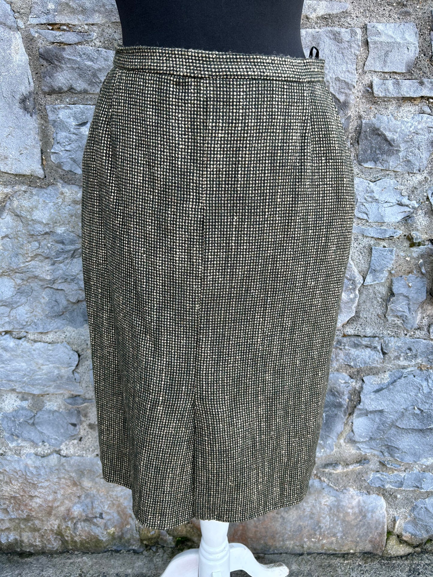 80s brown check skirt uk 8
