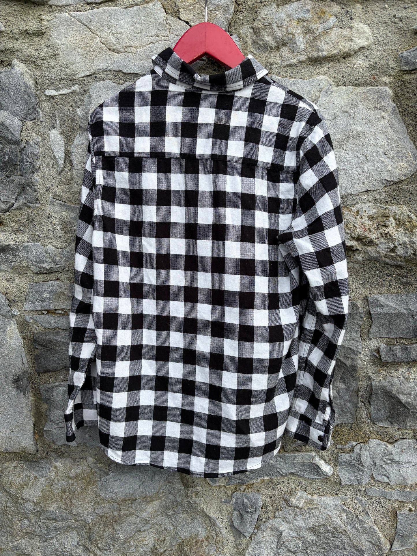 Black&white check shirt 10y (140cm)