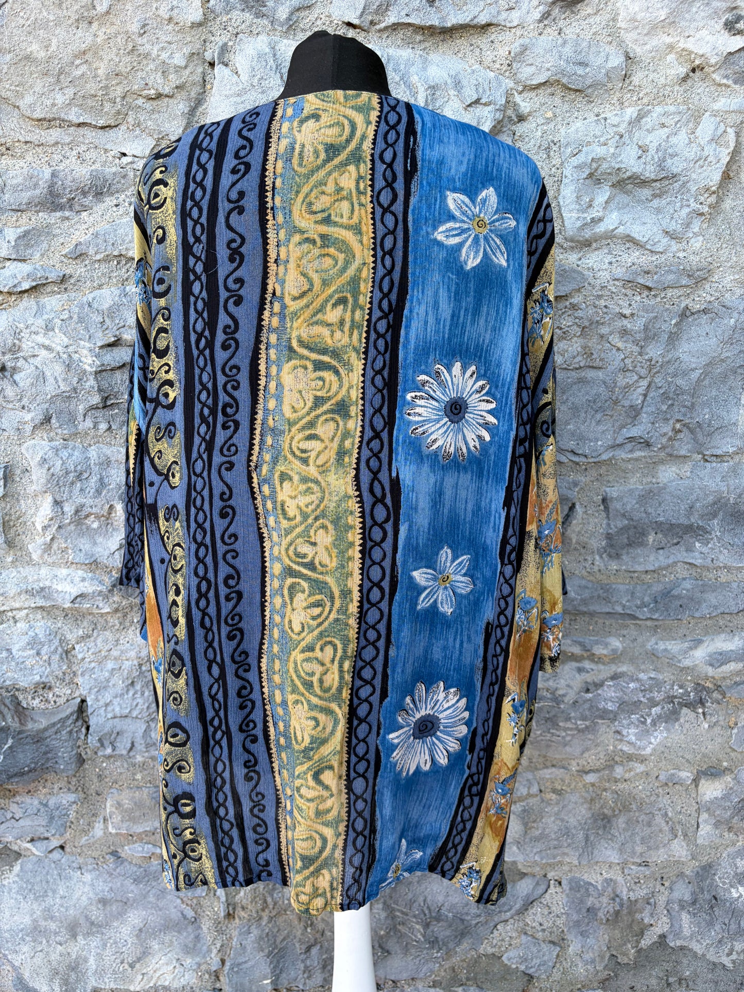 90s Blue&brown panel tunic uk 16-20