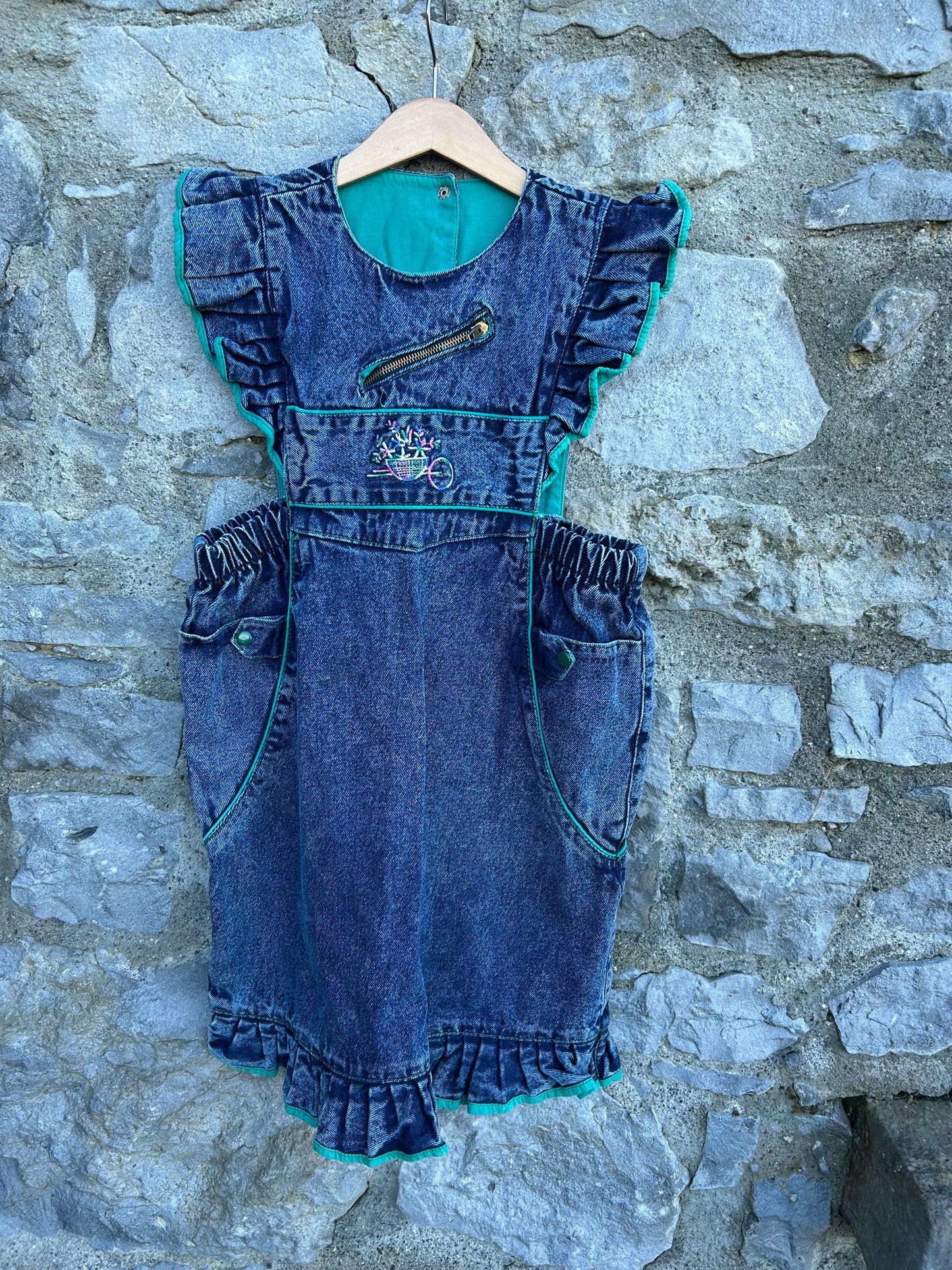 80s denim pinafore 8-9y (128-134cm)