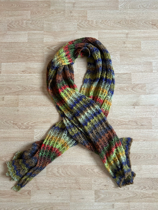 Green&brown stripy  scarf