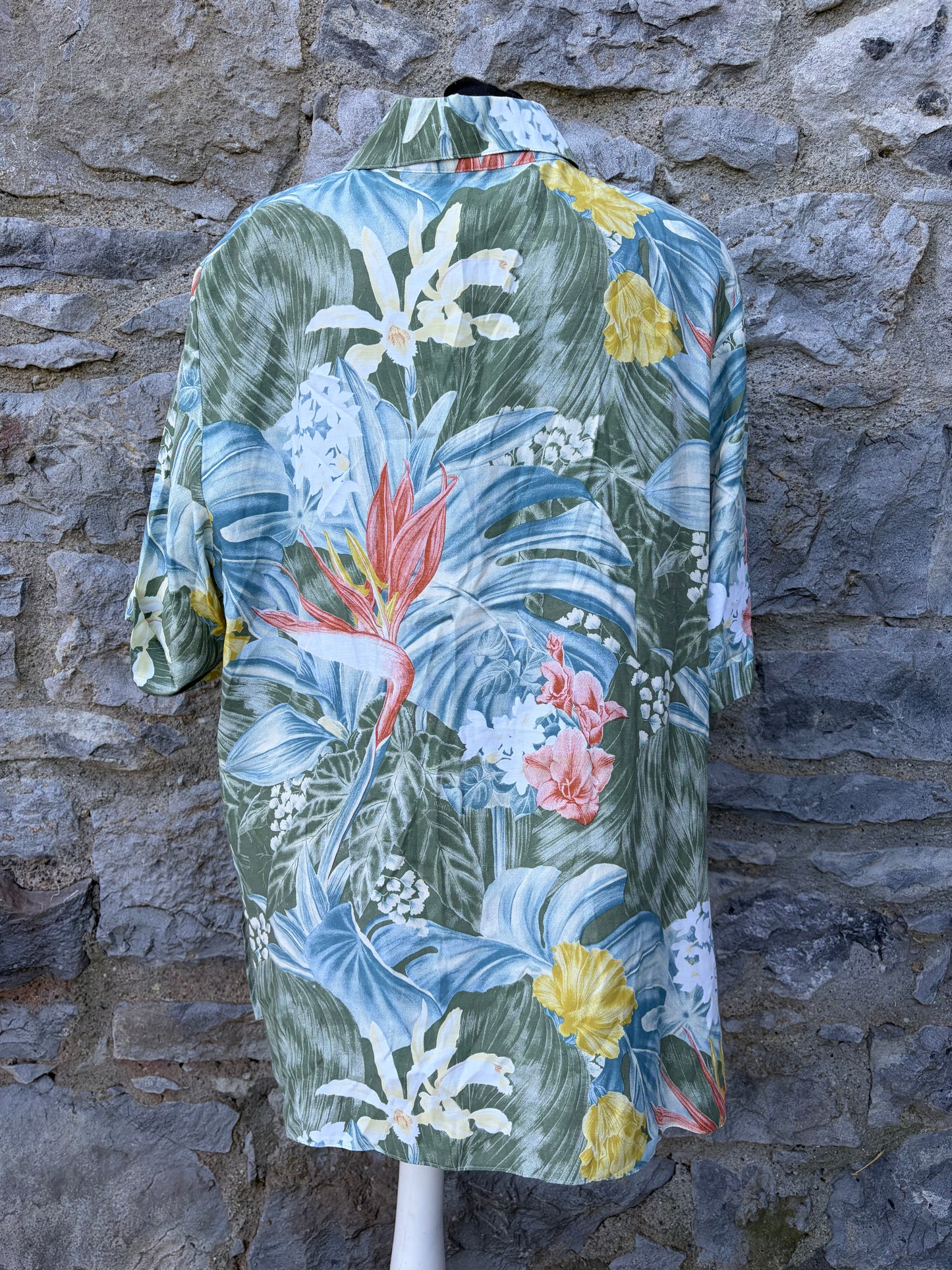 80s jungle plants shirt uk 18-20