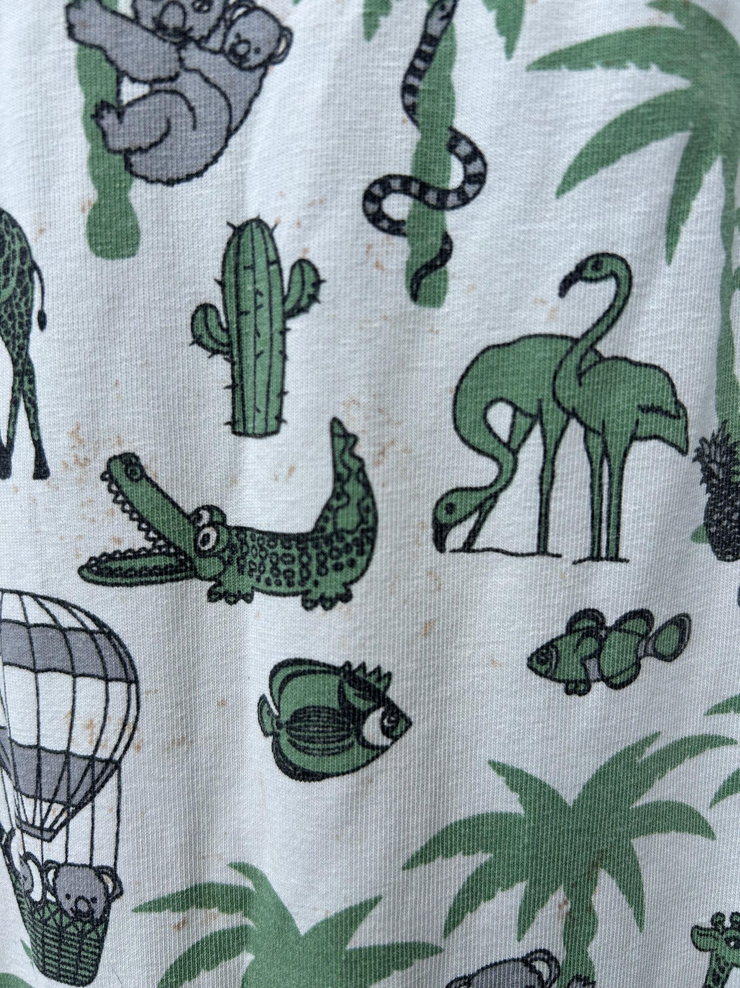 Green wild animals onesie 12m (80cm)