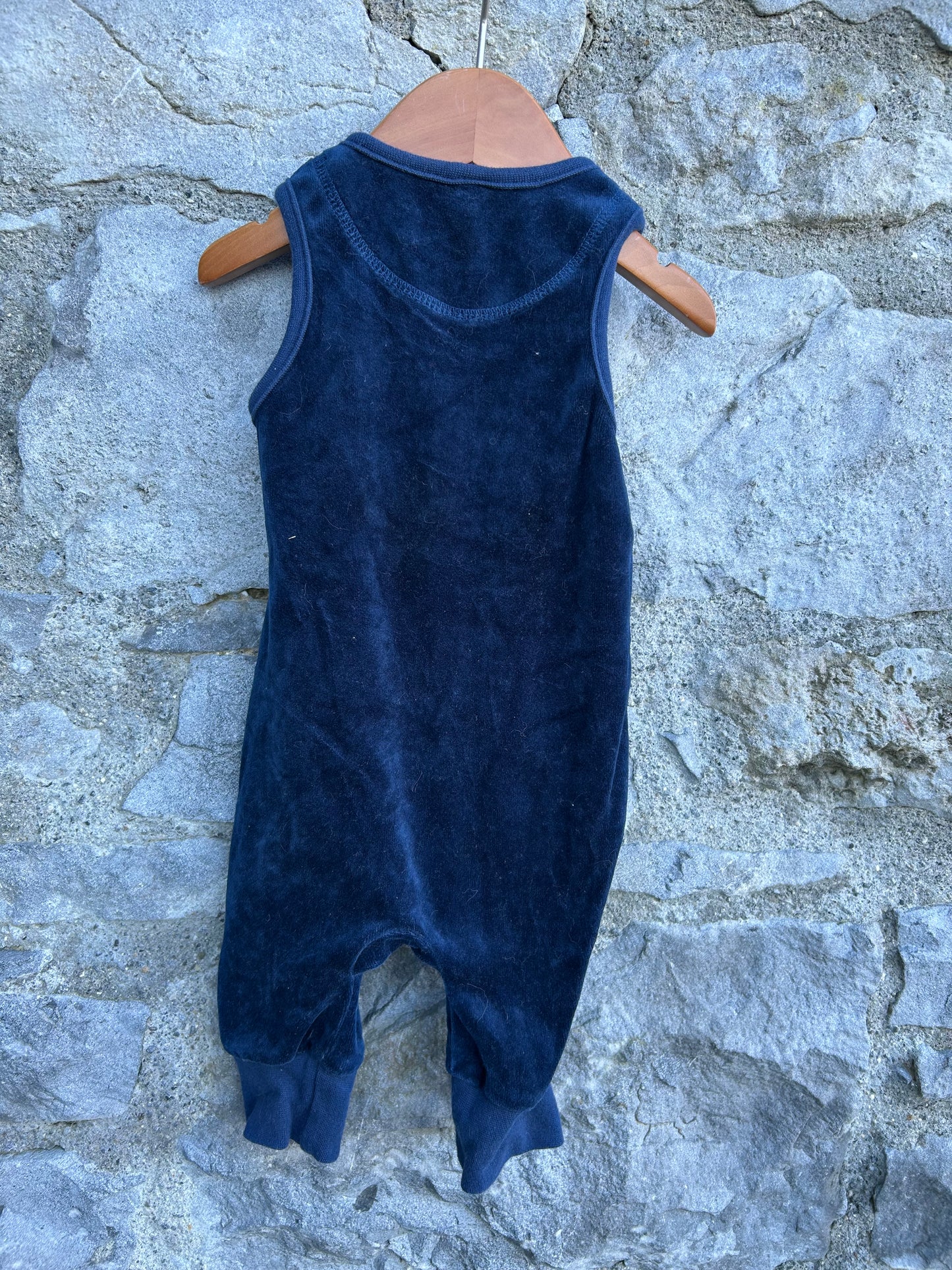 Dragon navy velour dungarees 3m (62cm)