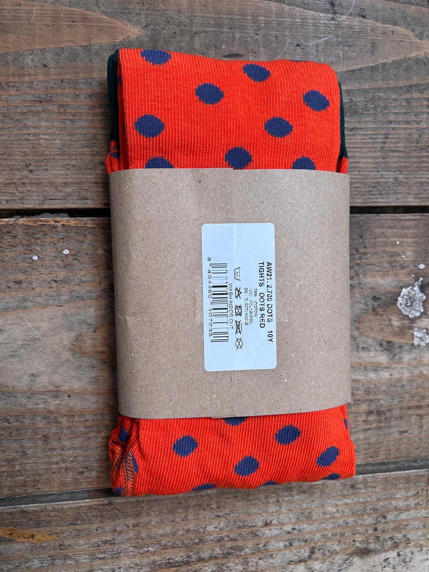 Red and dots tights 9-10y (134-140cm)