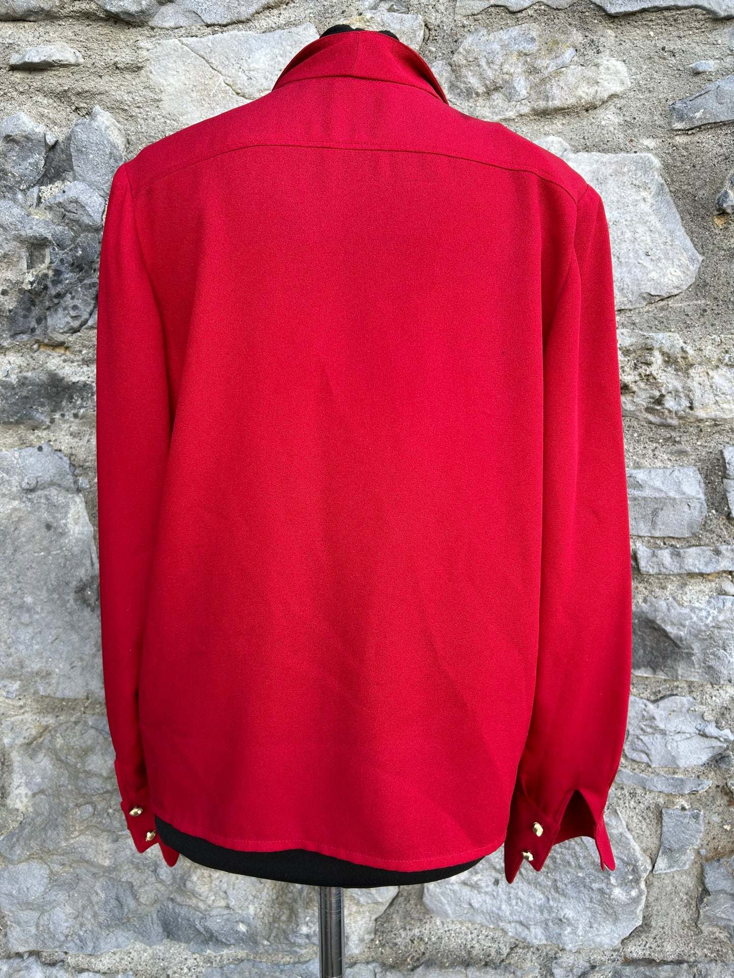 80s red blouse uk 12