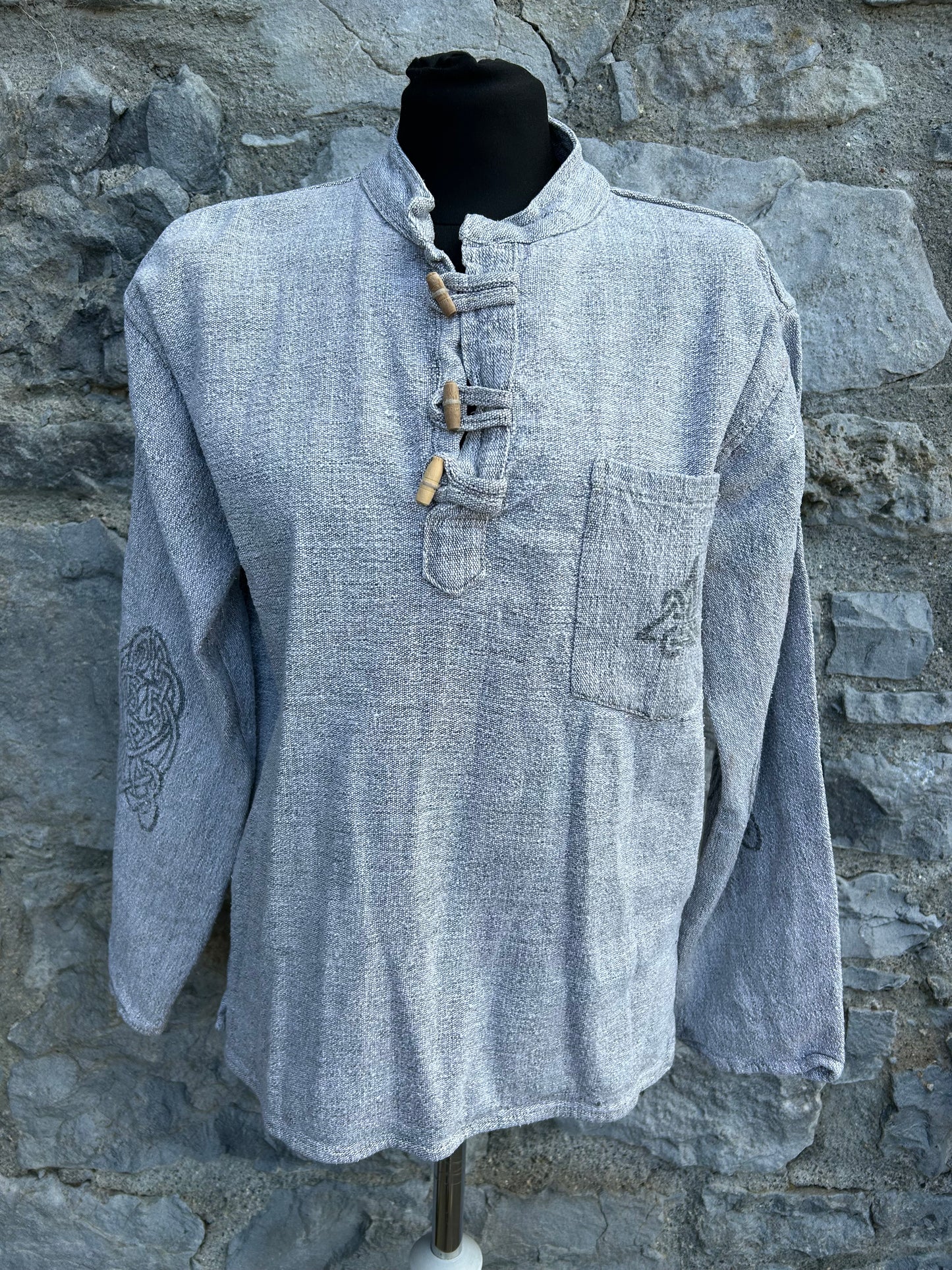 Grey Celtic print shirt uk 10-12