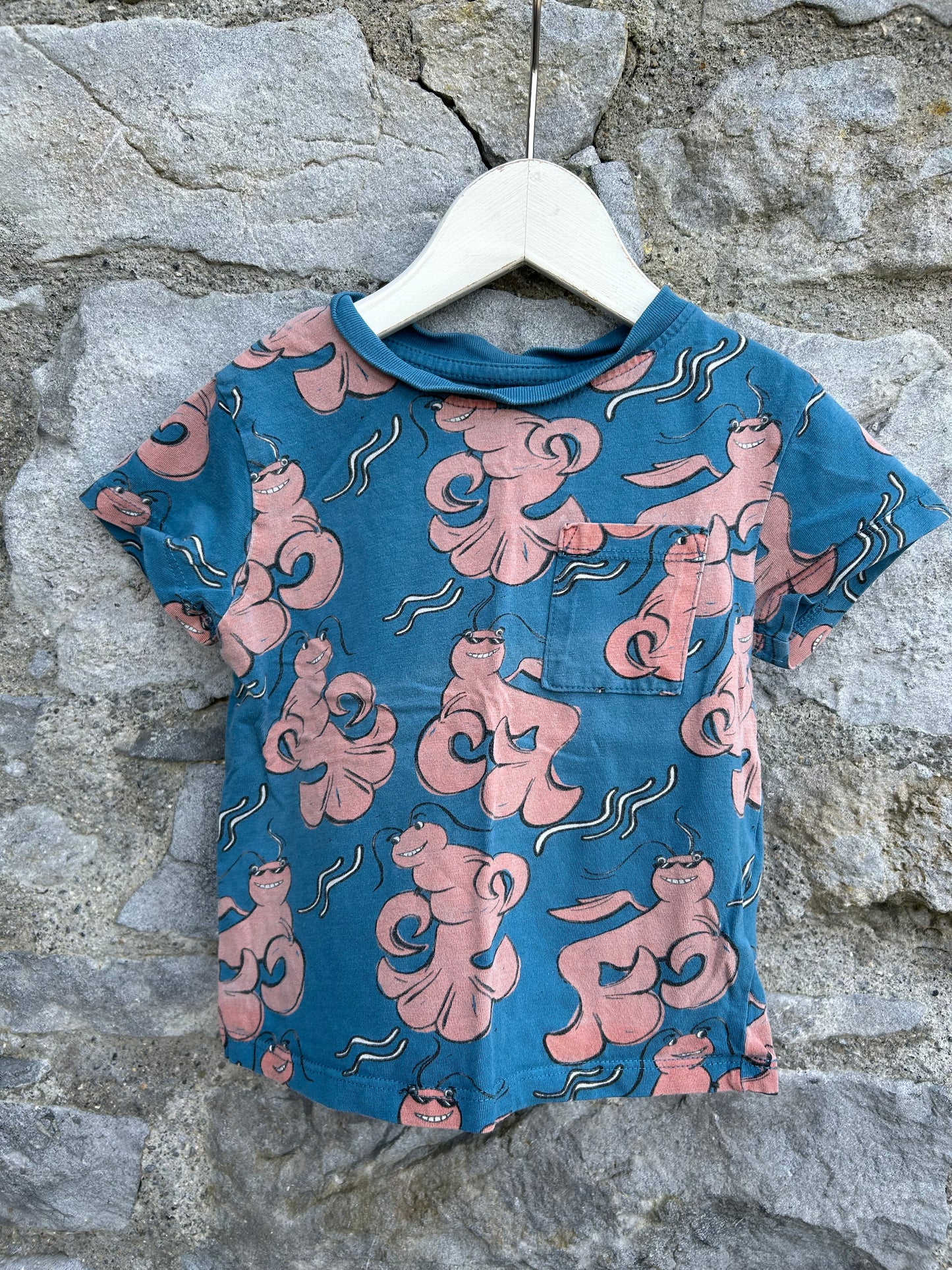 Blue crayfish T-shirt 9-12m (74-80cm)