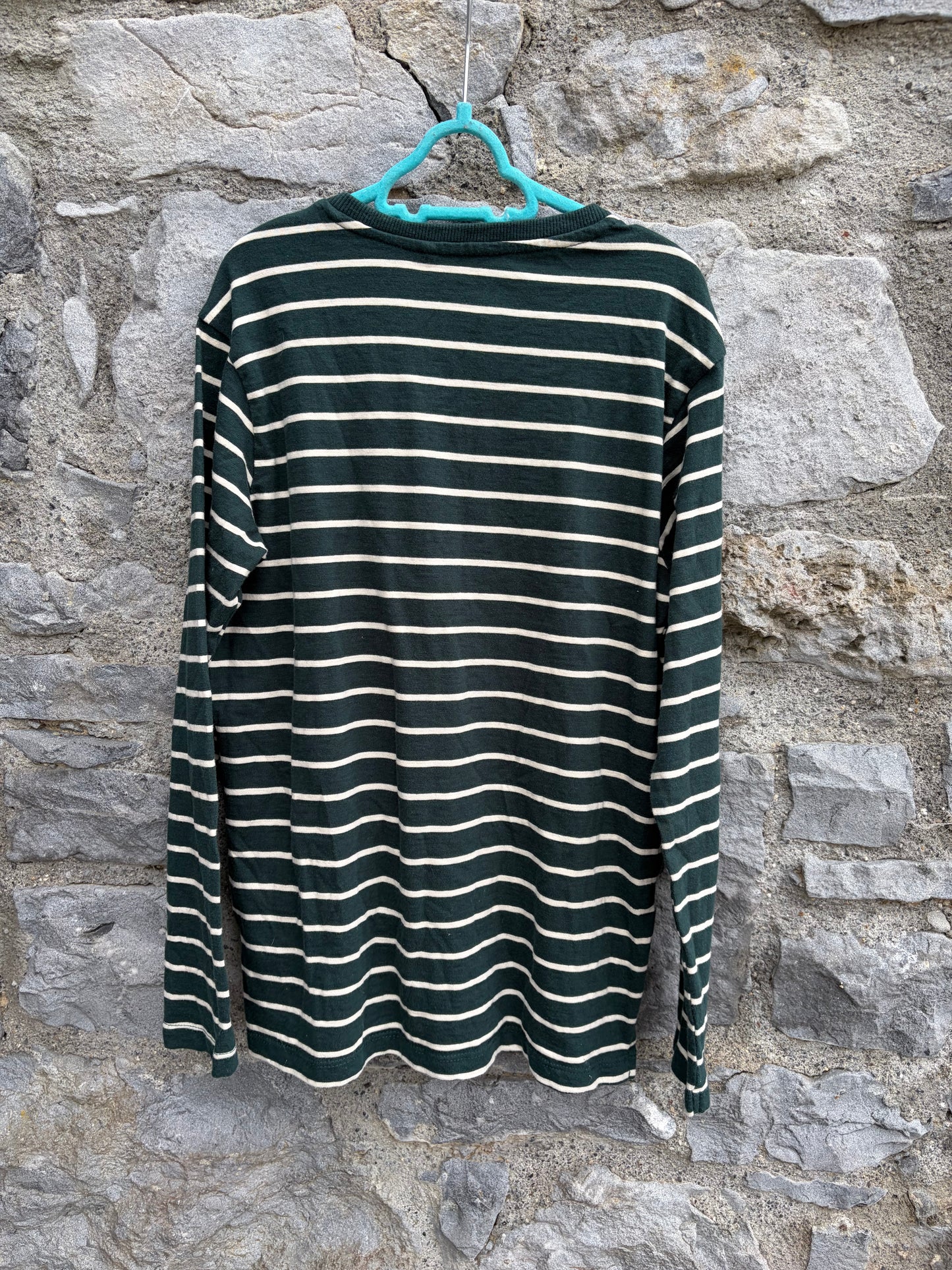 Forest green stripy top 11-12y (146-152cm)