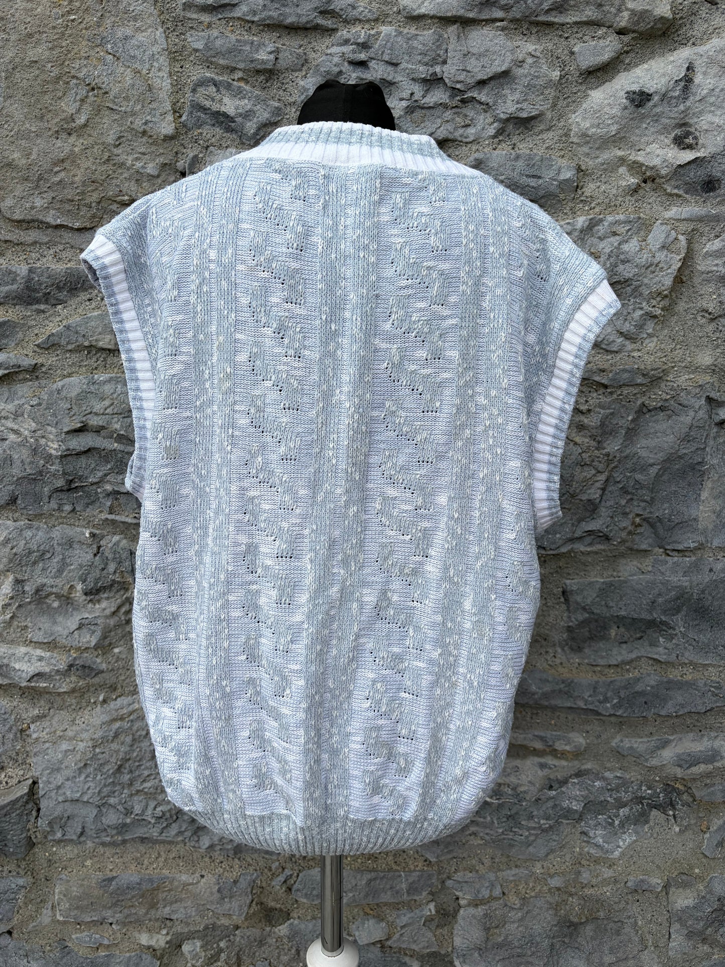 80s grey knitted gilet Medium