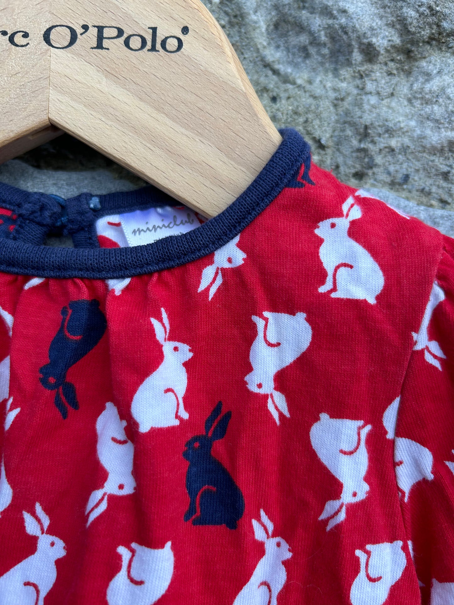 Bunnies red tunic 6-9m (68-74cm)
