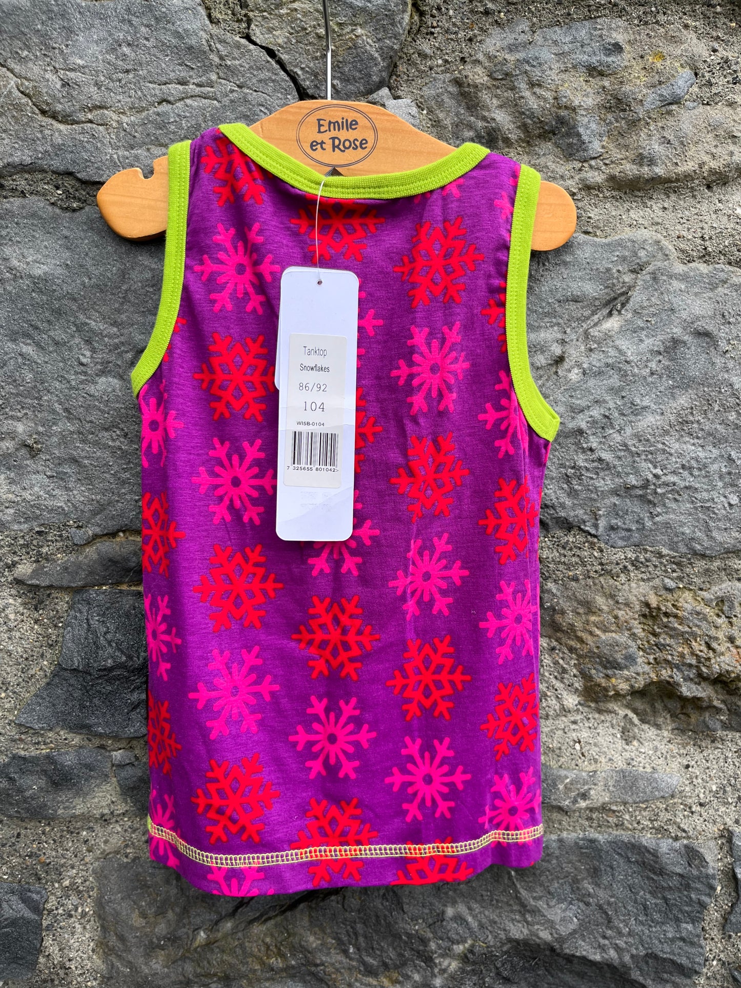 Pink snowflakes tank top 18-24m (86-92cm)