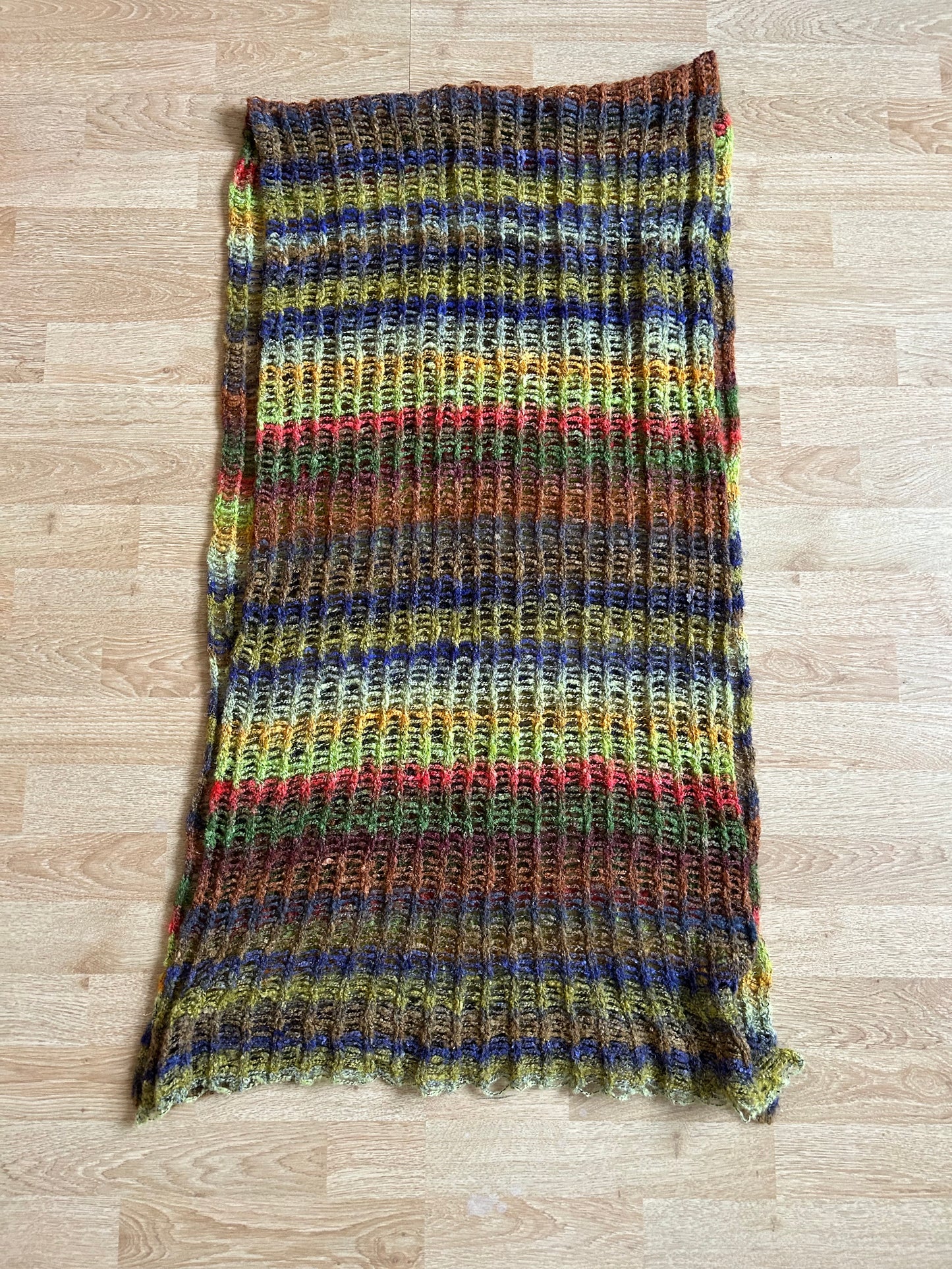 Green&brown stripy scarf