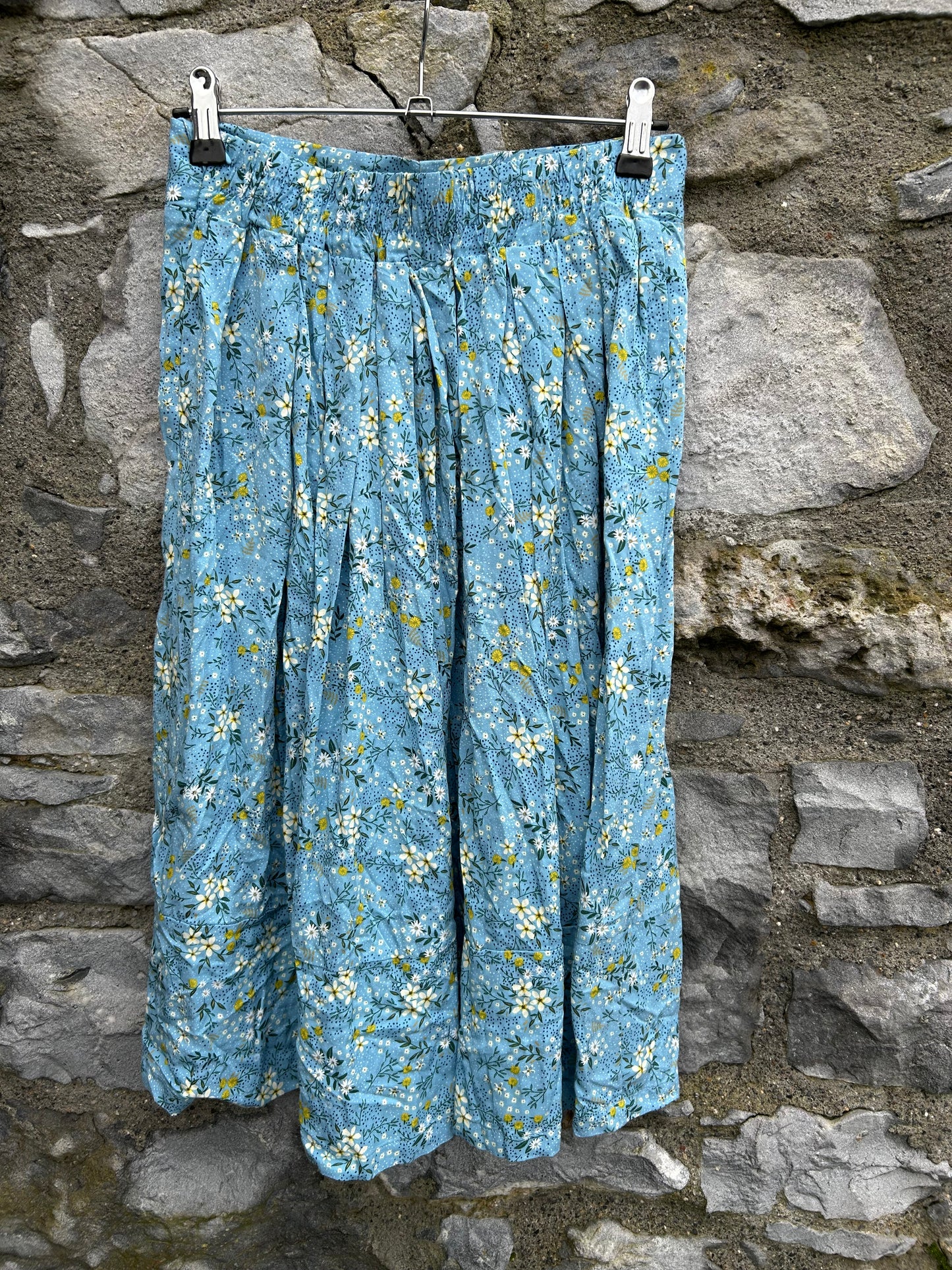 Blue floral midi skirt 11-12y (146-152cm)