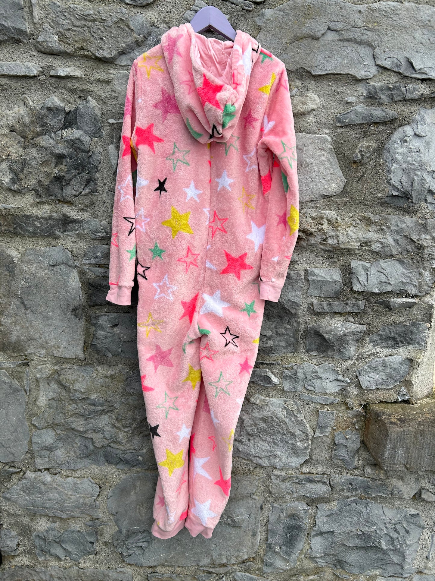 Pink stars fluffy onesie 11-12y (146-152cm)