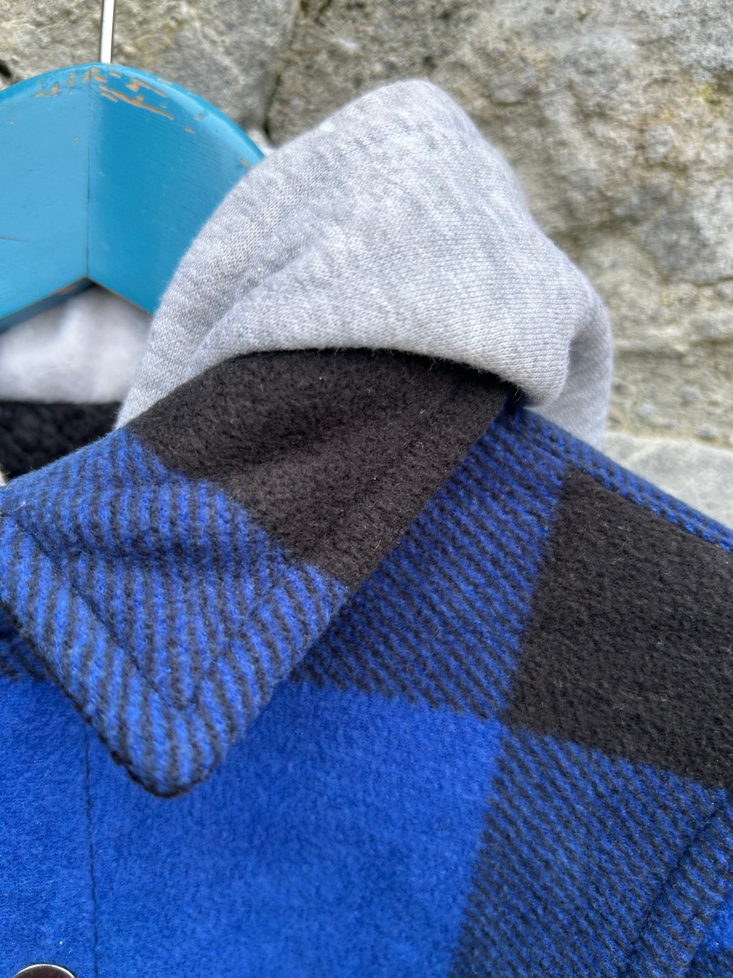 Blue&navy big check fleece shirt 8-9y (128-134cm)