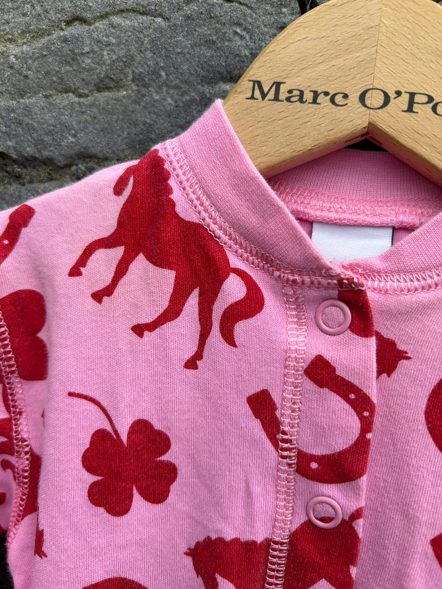 PoP Love horses pink onesie 0-1m (56cm)