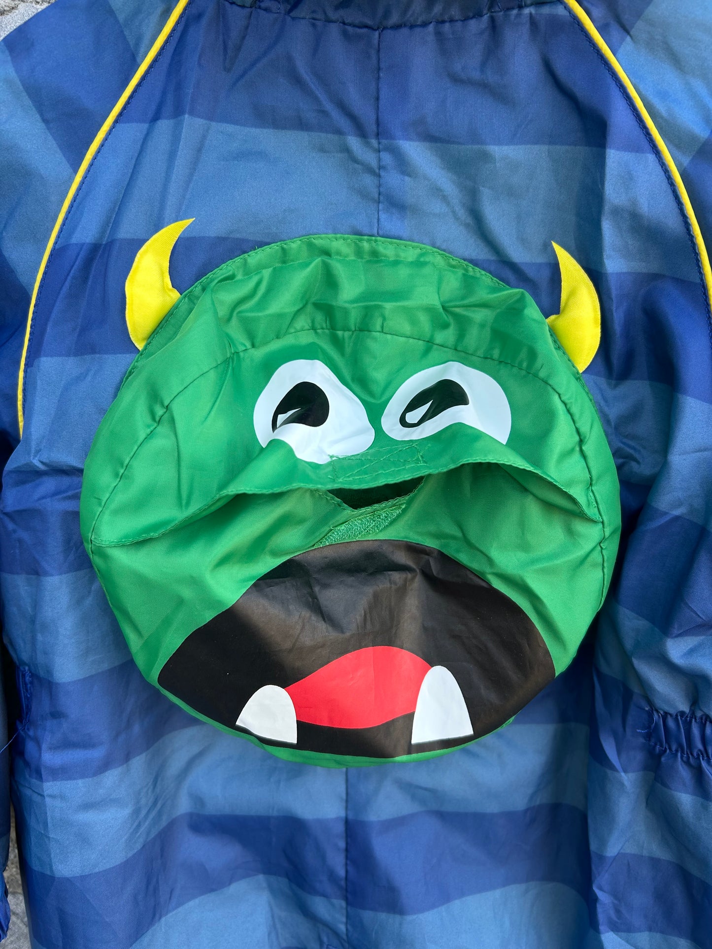 Blue&navy stripes monster puddle suit 18-24m (86-92cm)