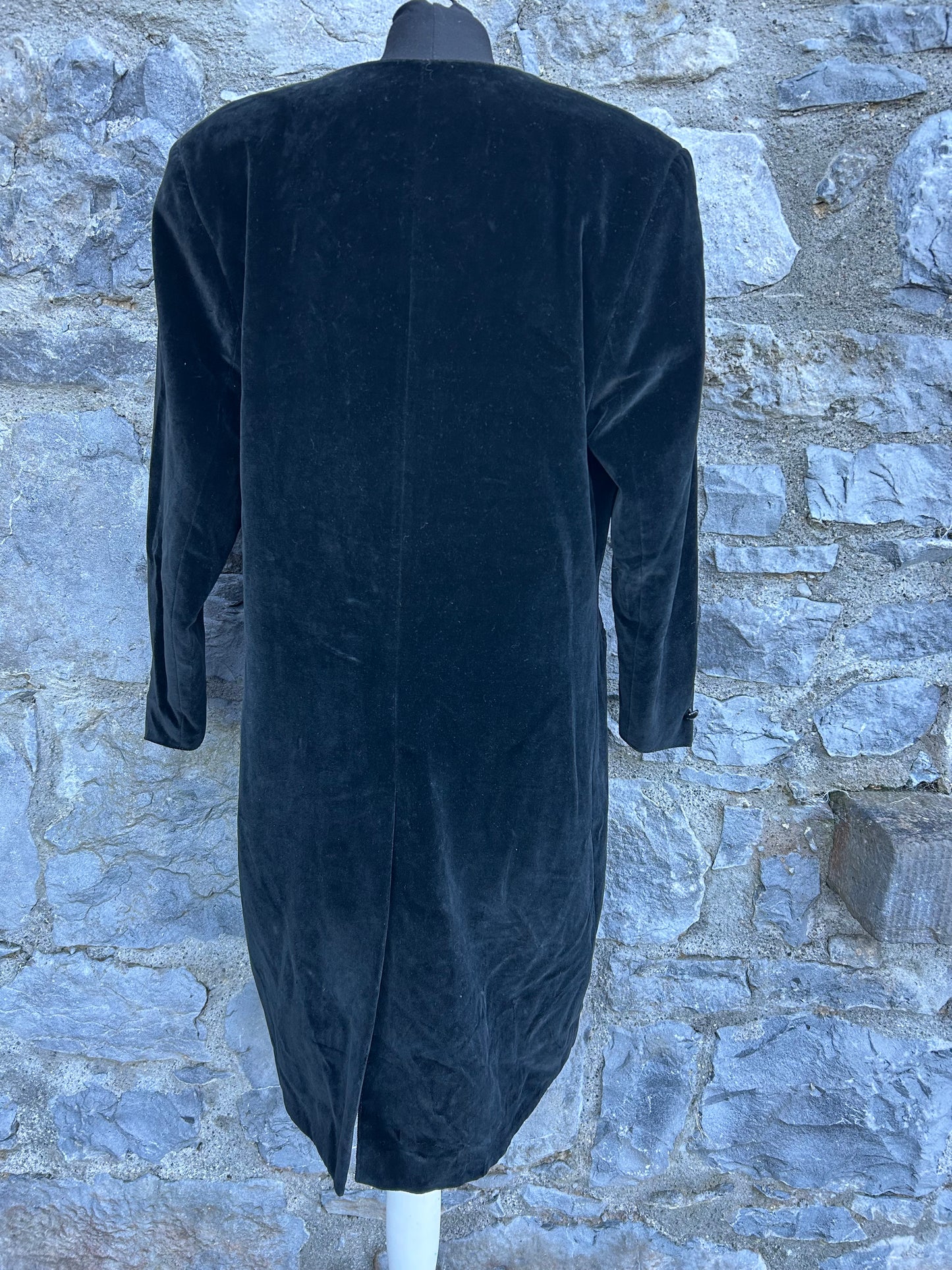 90s black velvet coat uk 12