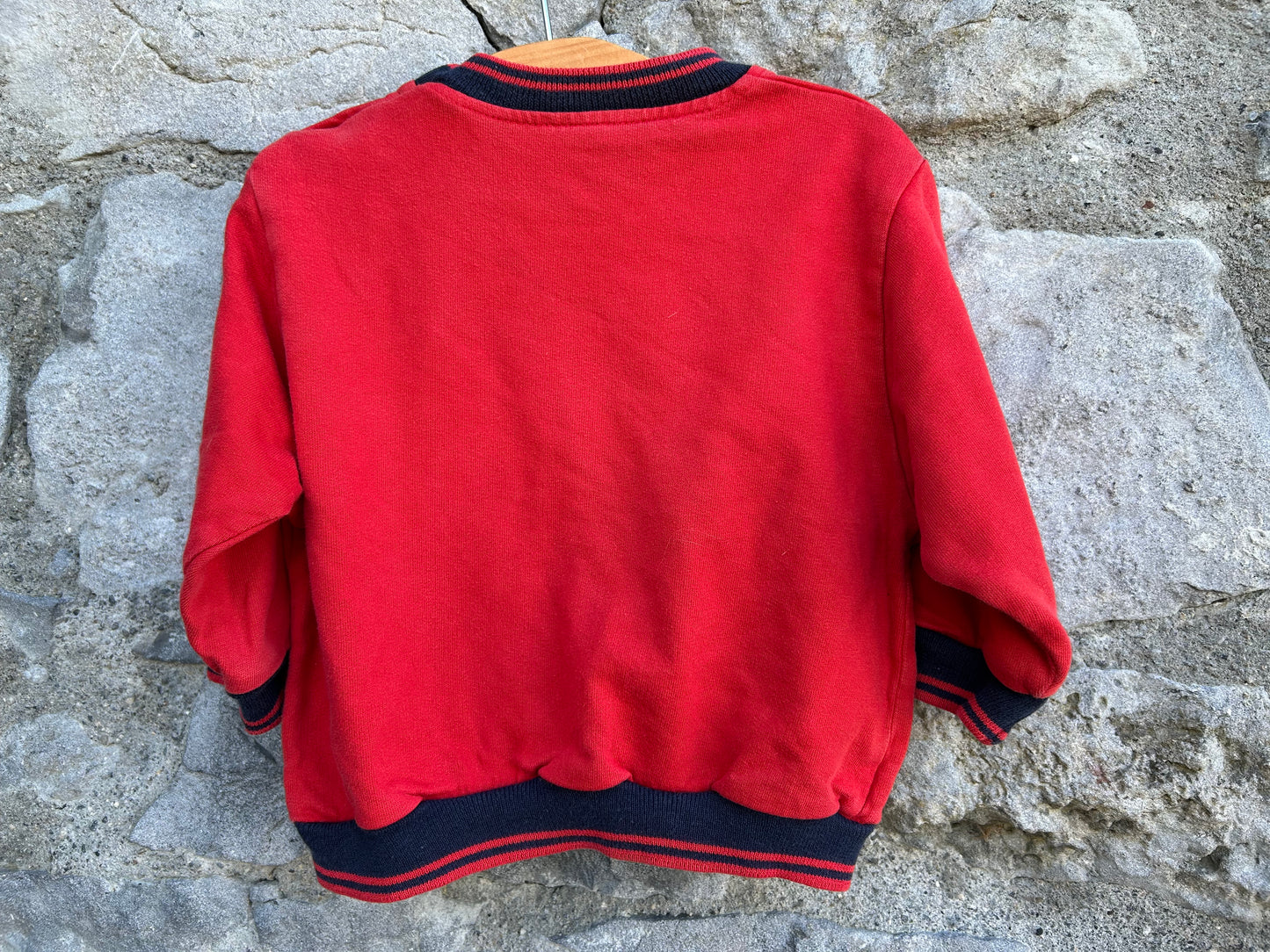 90s Mickey&Pluto red sweatshirt 3-6m (62-68cm)