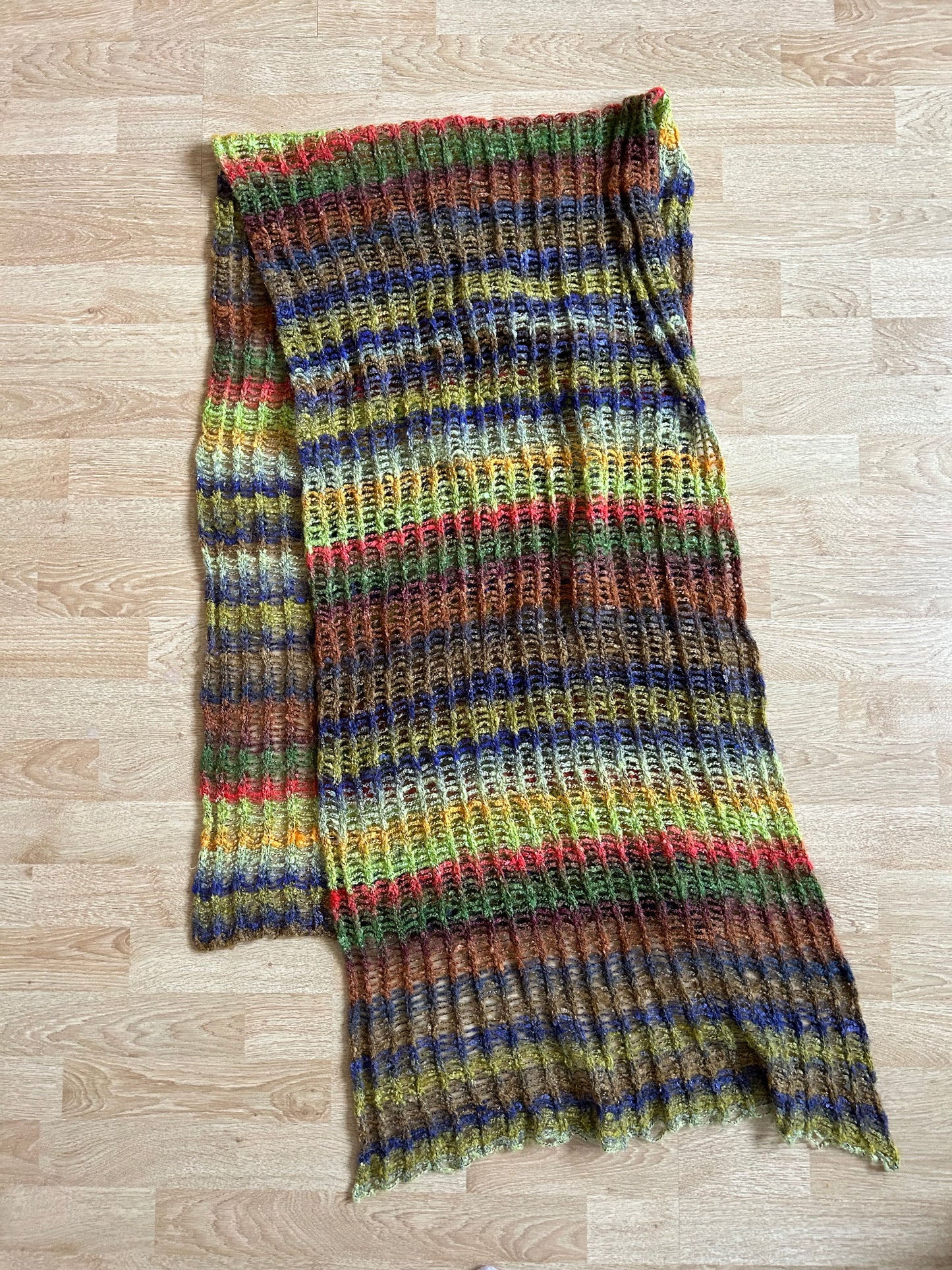 Green&brown stripy scarf