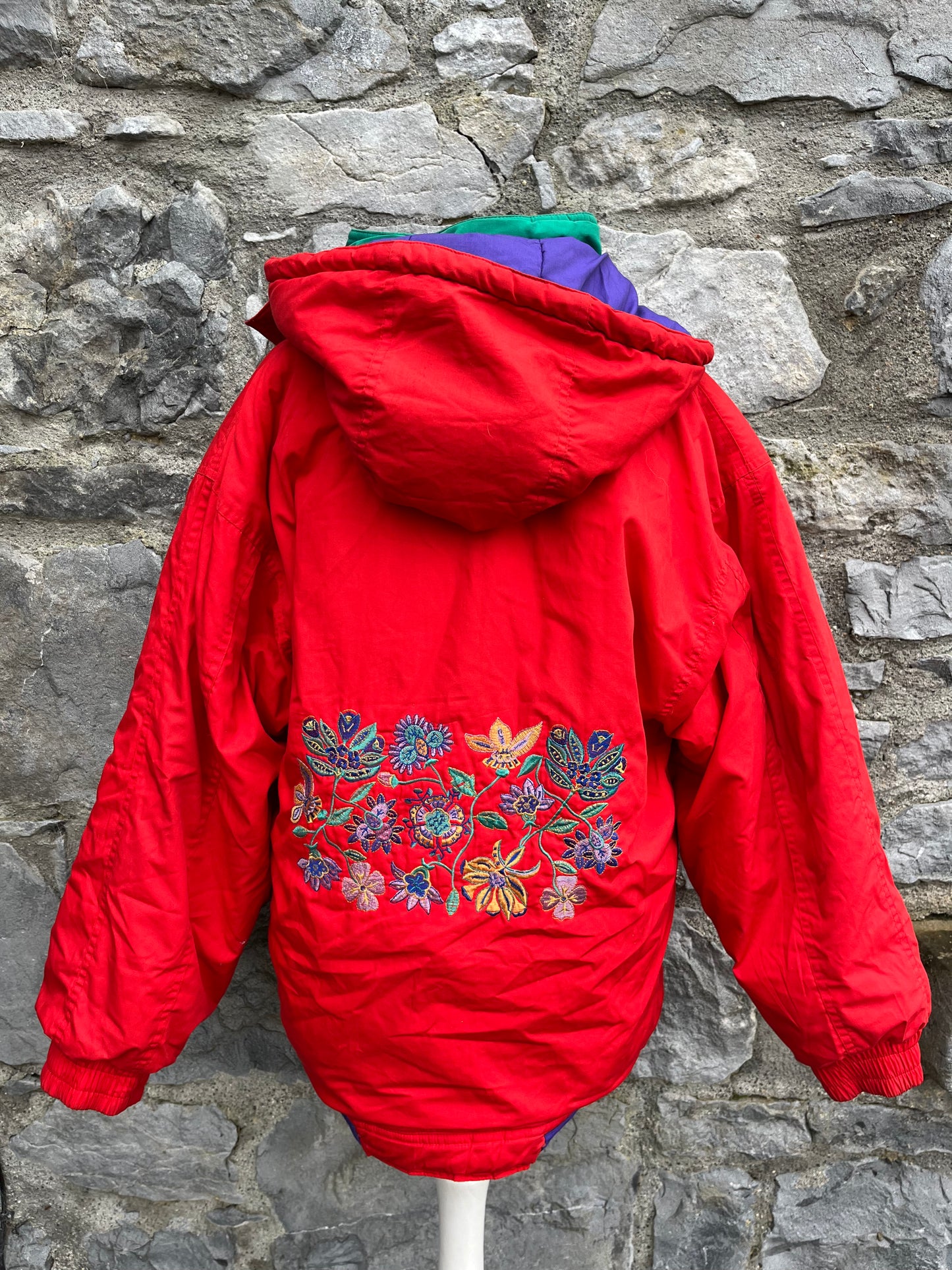 80s red embroidered jacket 12-13y (152-158cm)