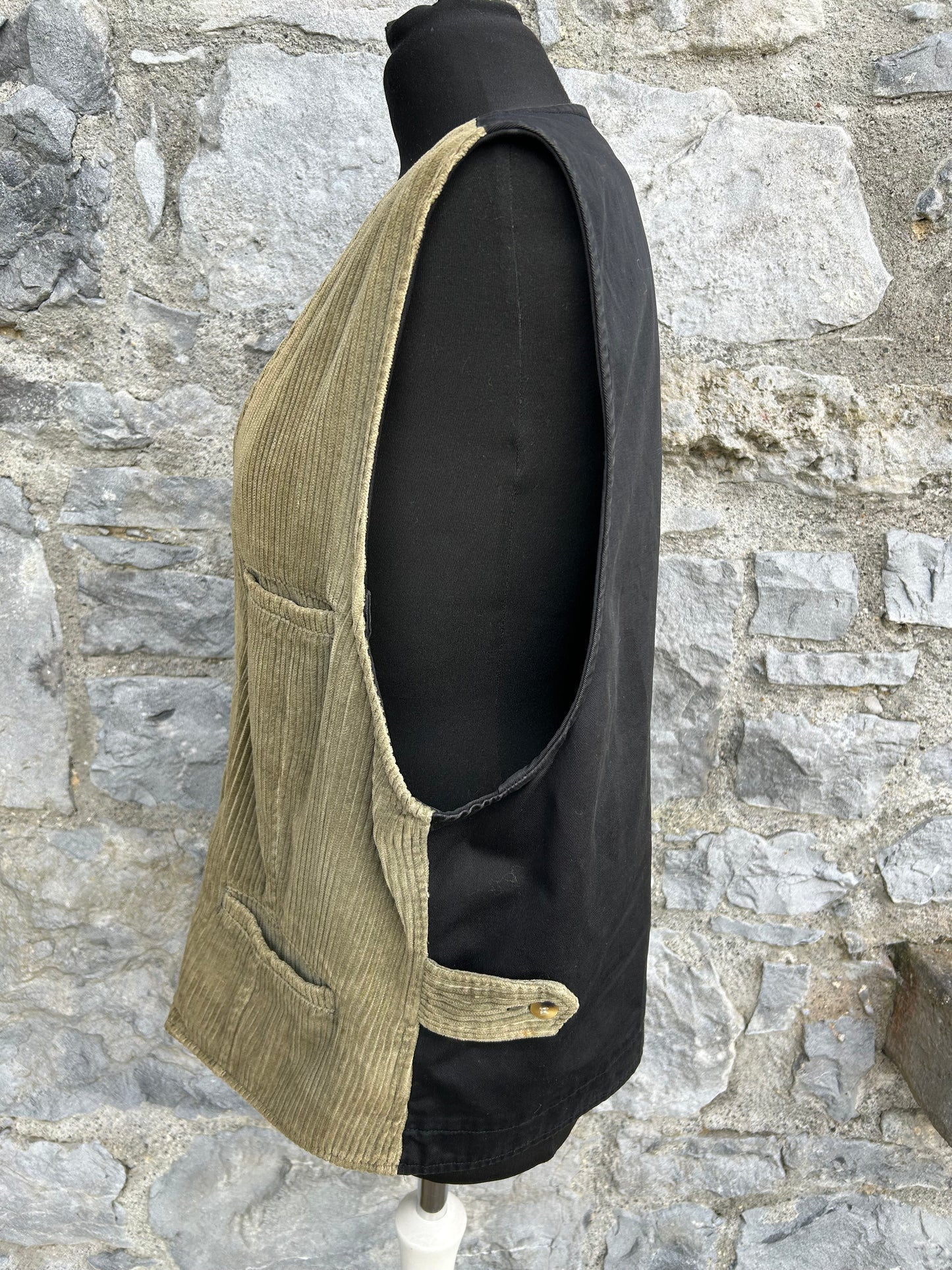 90s khaki cord waistcoat XL