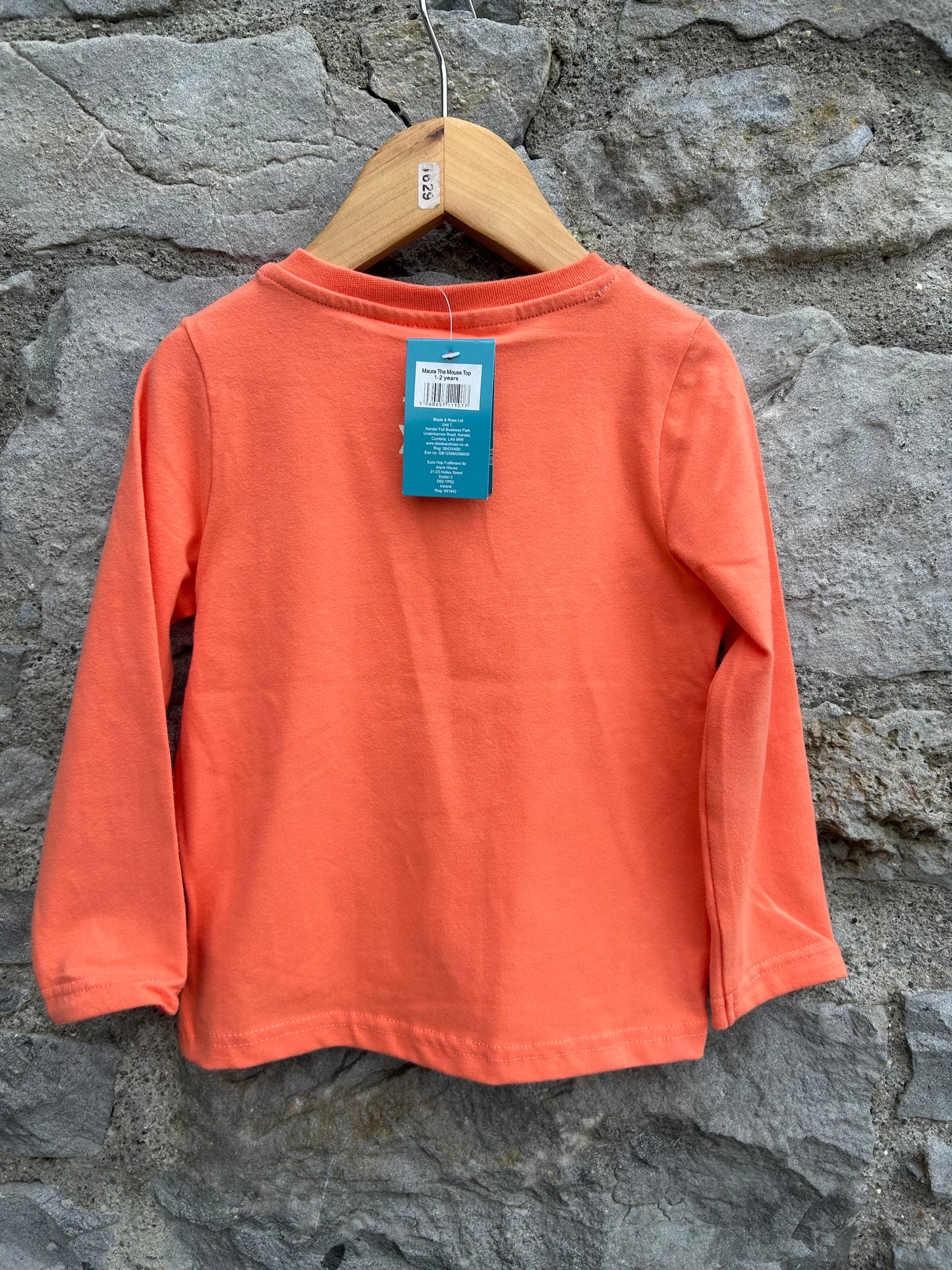 Mouse orange top 18-24m (86-92cm)