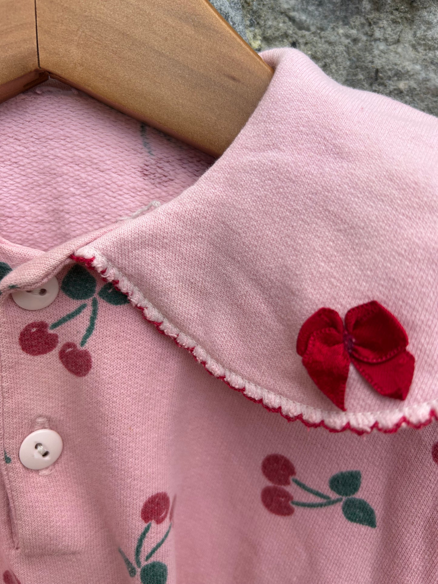90s pink cherry top 12-18m (80-86cm)