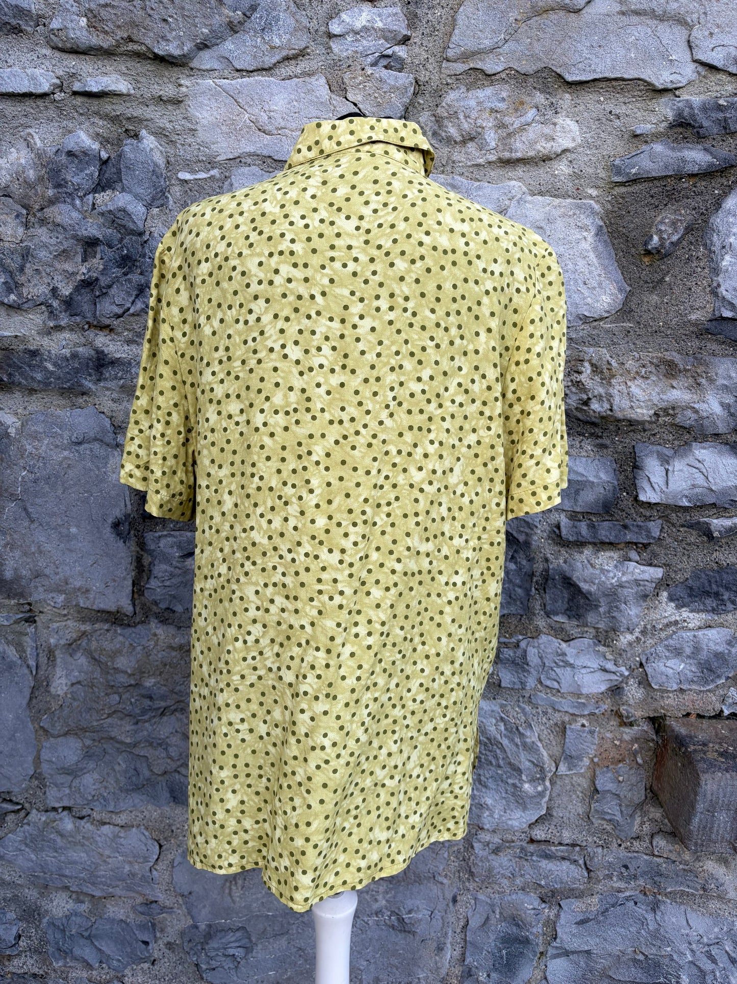 90s polka dots green blouse uk 14