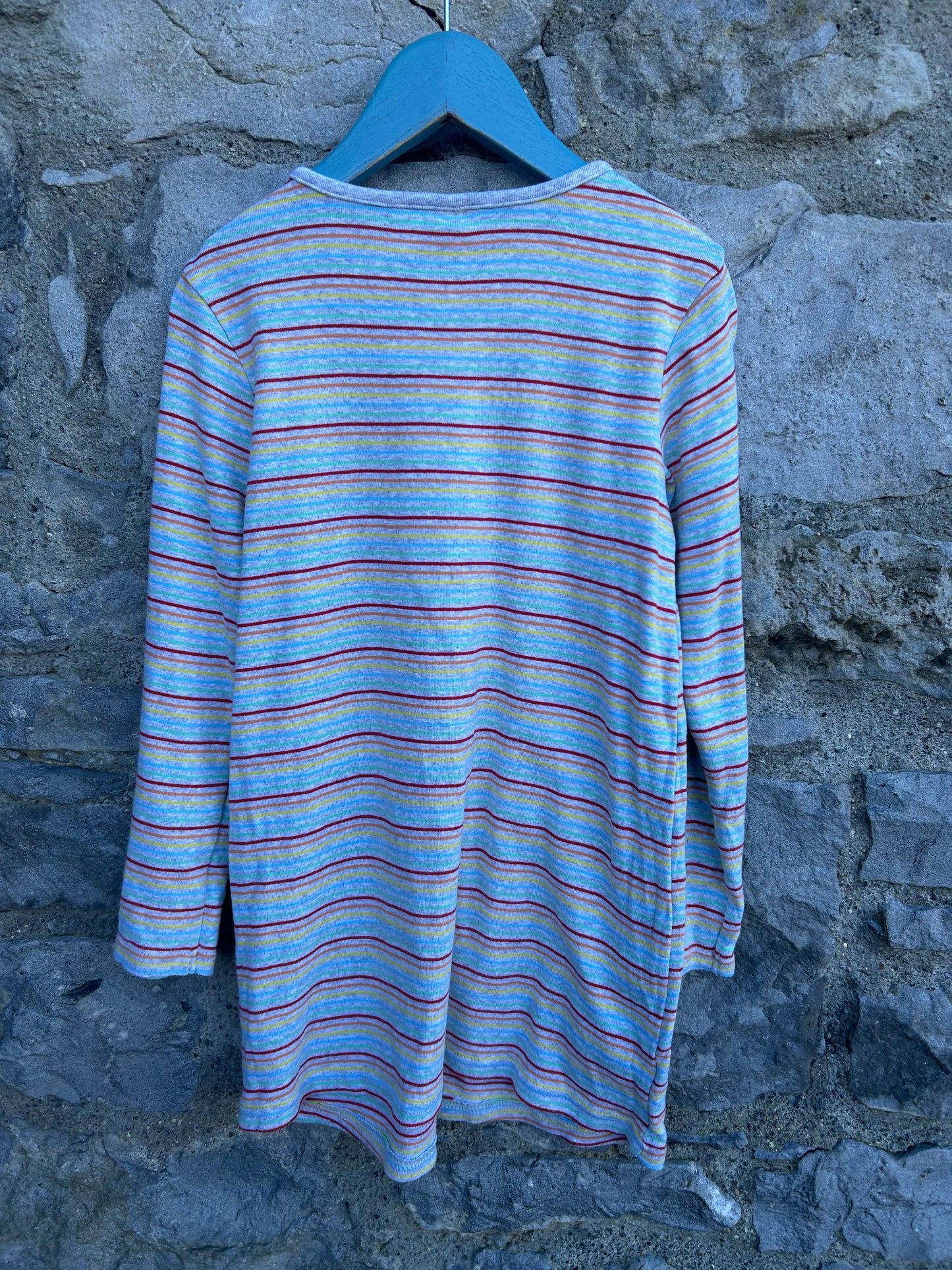 Grey rainbow stripes tunic 7y (122cm)
